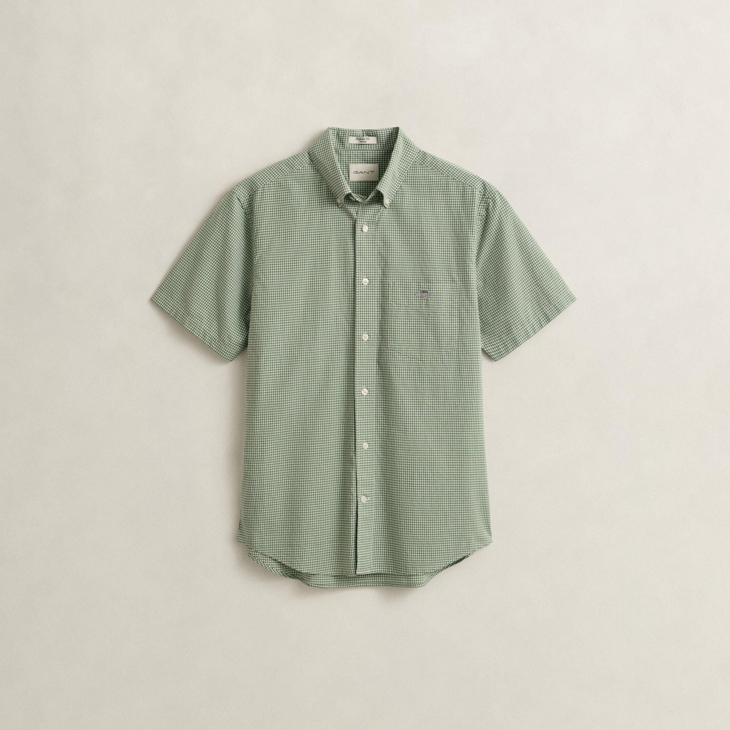 قميص رجالي بقصة عادية بمربعات بياقة بأزرار وأكمام قصيرة من غانت-men-clothing-shirts-image-6