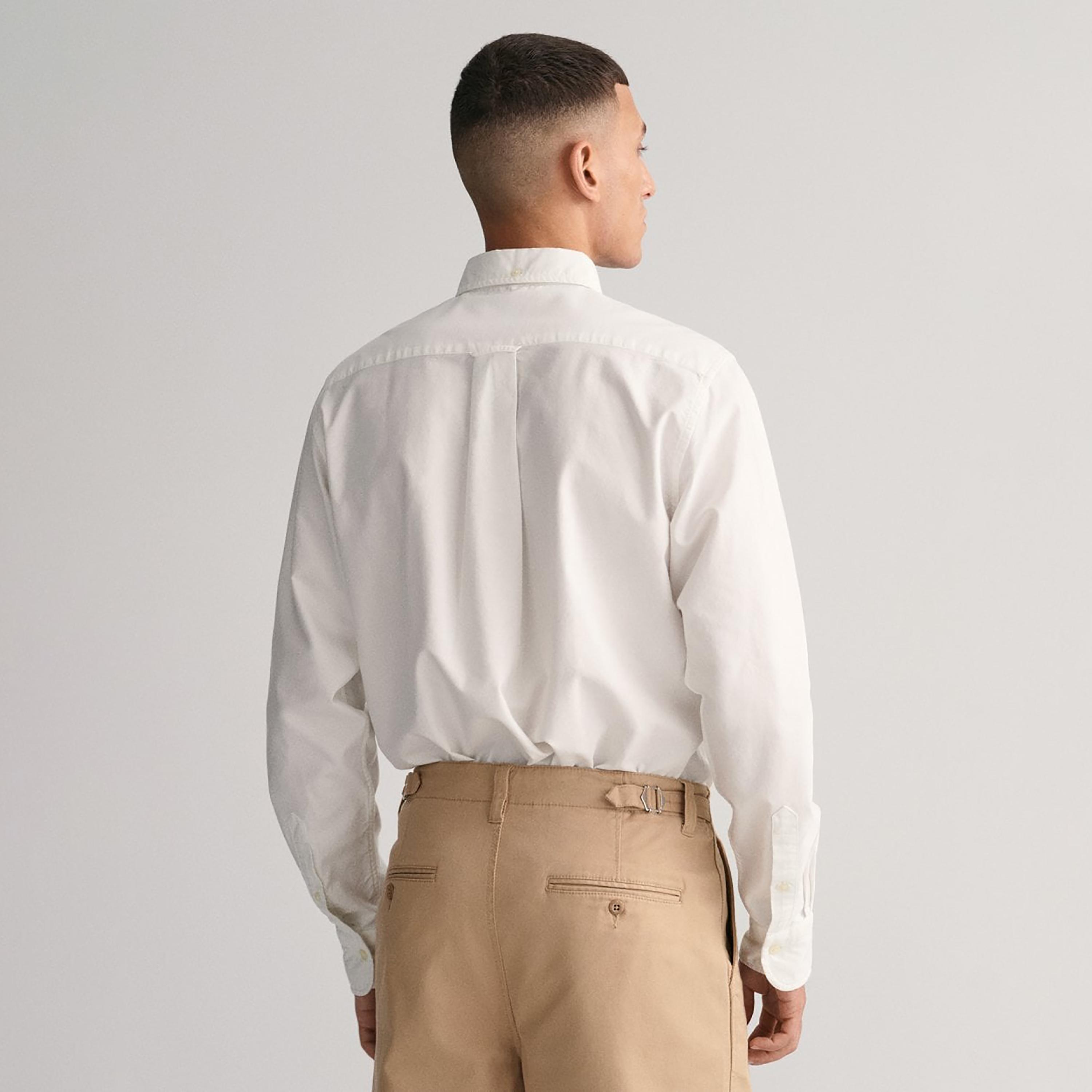 Gant Plain Regular Fit Long Sleeves Oxford Button-Down Collar Men's Shirt-men-clothing-shirts-image-3