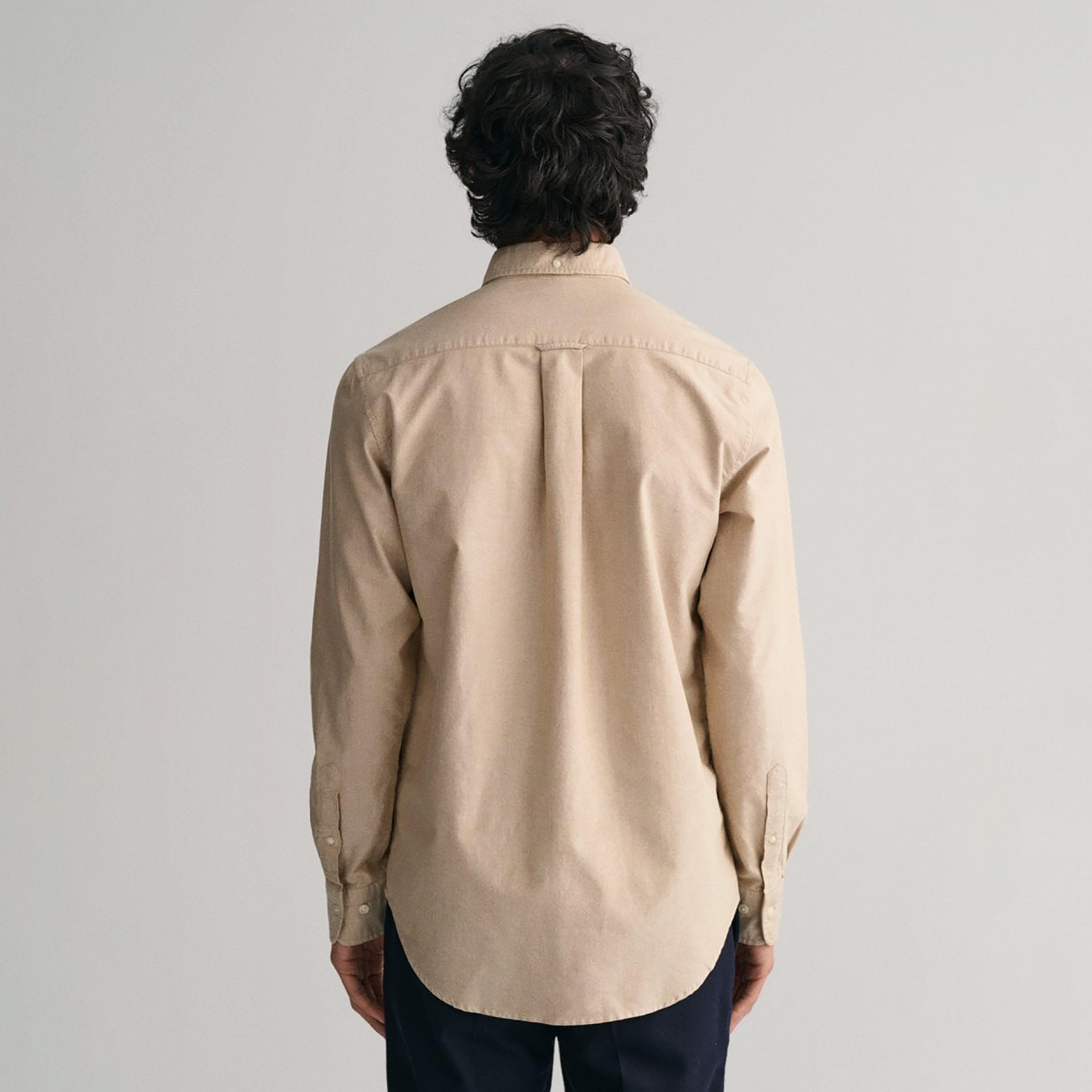 Gant Logo Detail Button Down Collar Long Sleeves Shirt with Patch Pocket-men-clothing-shirts-image-4