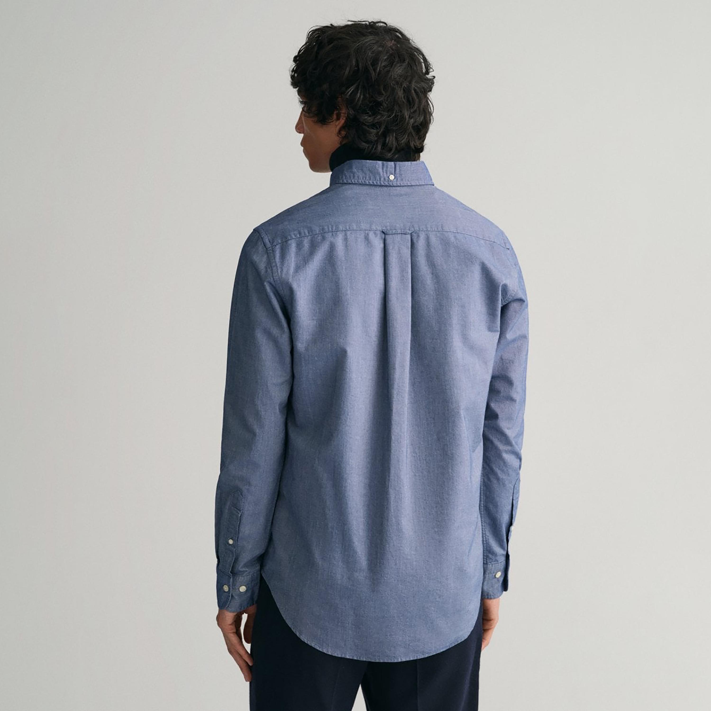 Gant Logo Detail Button Down Collar Long Sleeves Shirt with Patch Pocket-men-clothing-shirts-image-3