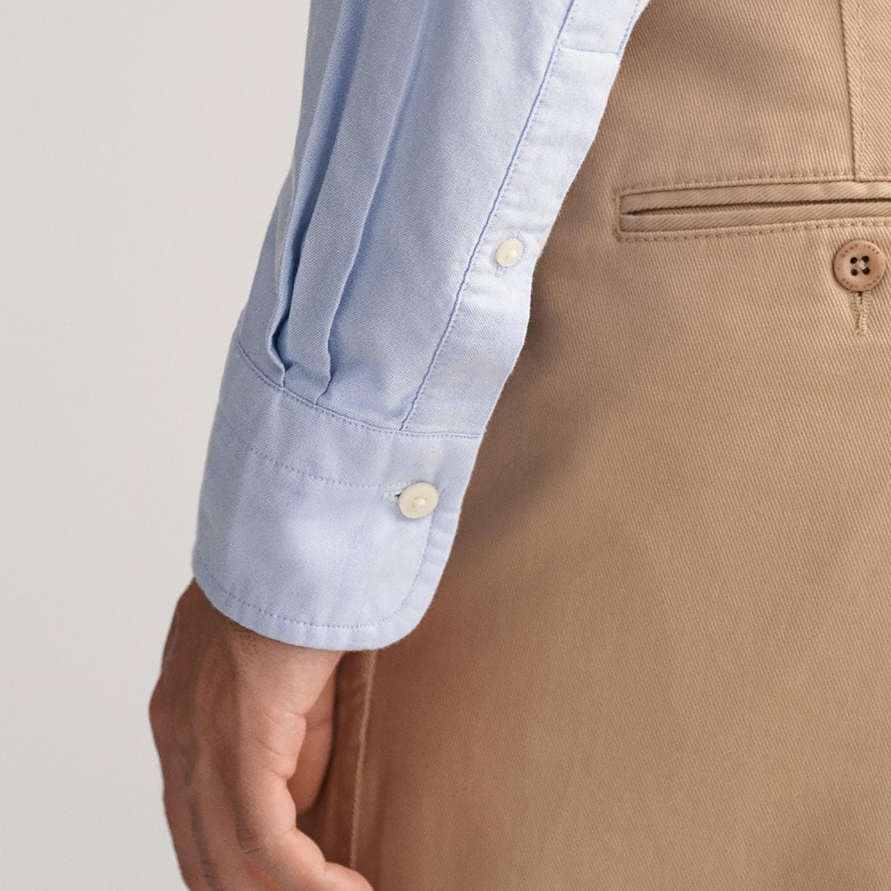 Gant Logo Detail Button Down Collar Long Sleeves Shirt with Patch Pocket-men-clothing-shirts-image-2