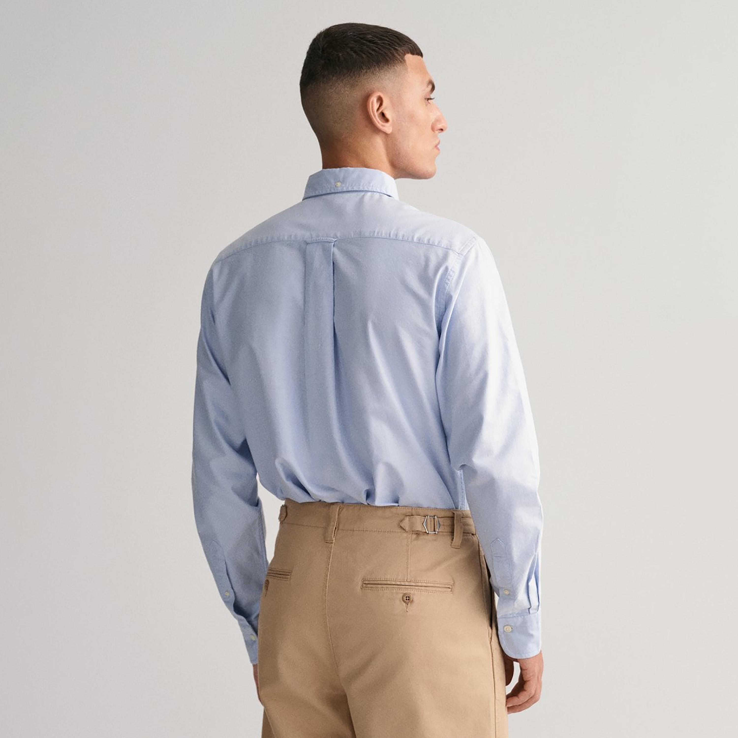 Gant Logo Detail Button Down Collar Long Sleeves Shirt with Patch Pocket-men-clothing-shirts-image-3
