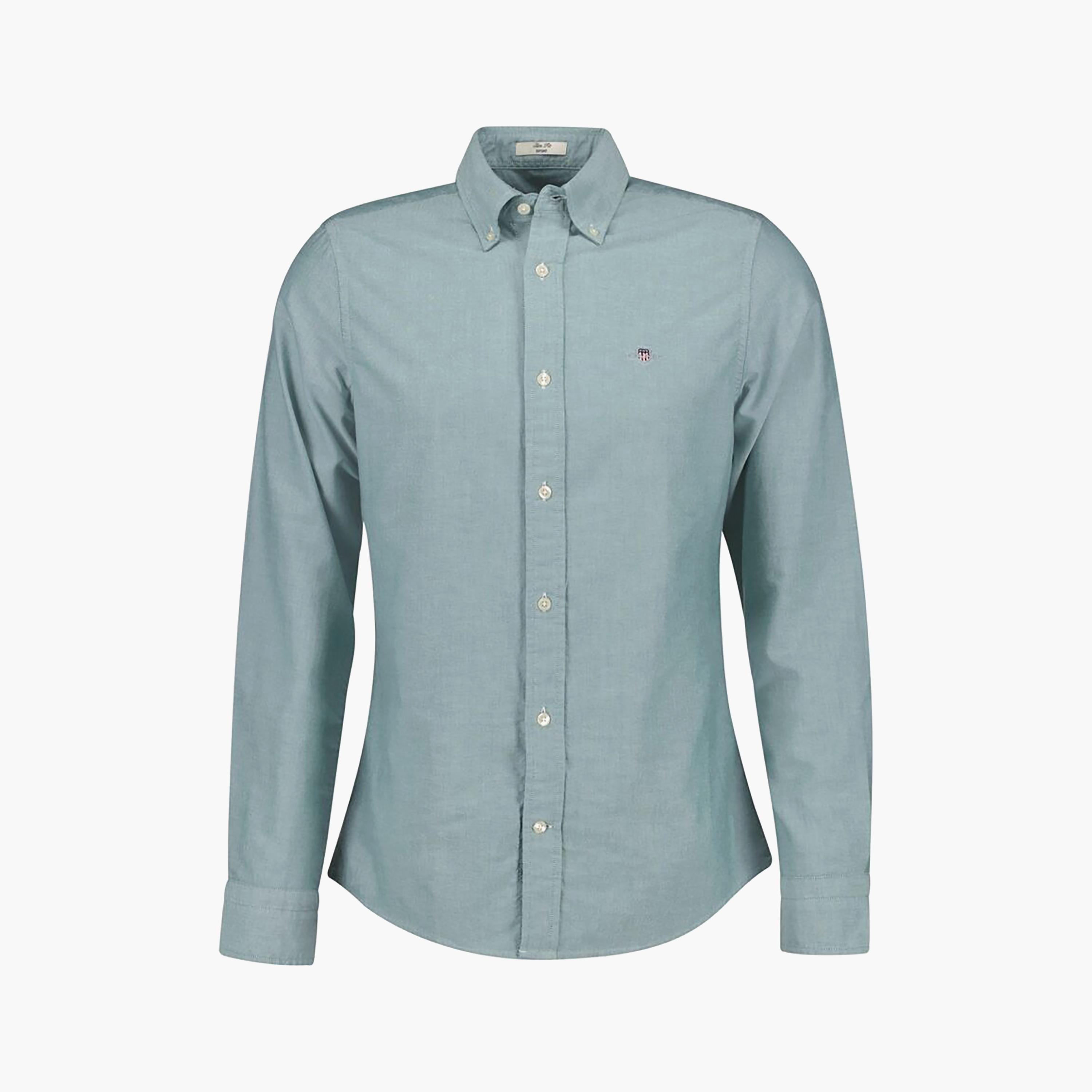 Gant Regular Fit Plain Button-Down Collar Long Sleeves Men's Shirt-men-clothing-shirts-image-1