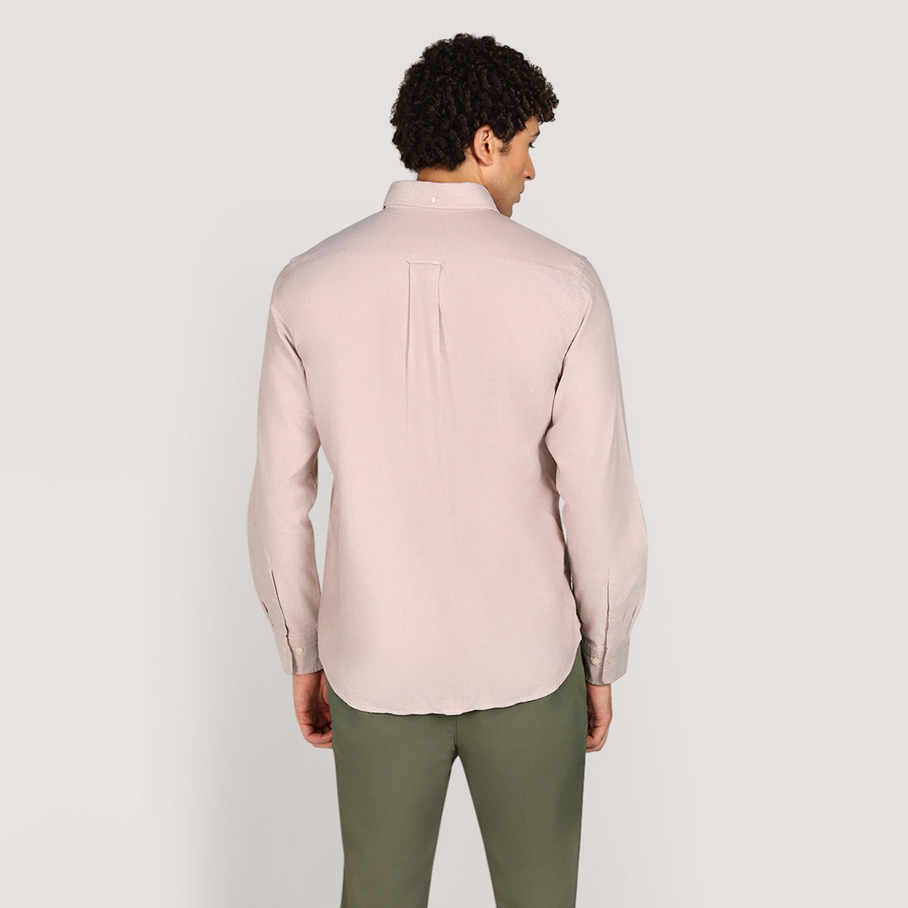 قميص أكسفورد رجالي بقصة عادية بياقة بأزرار وأكمام طويلة، سادة من جانت-men-clothing-shirts-image-8