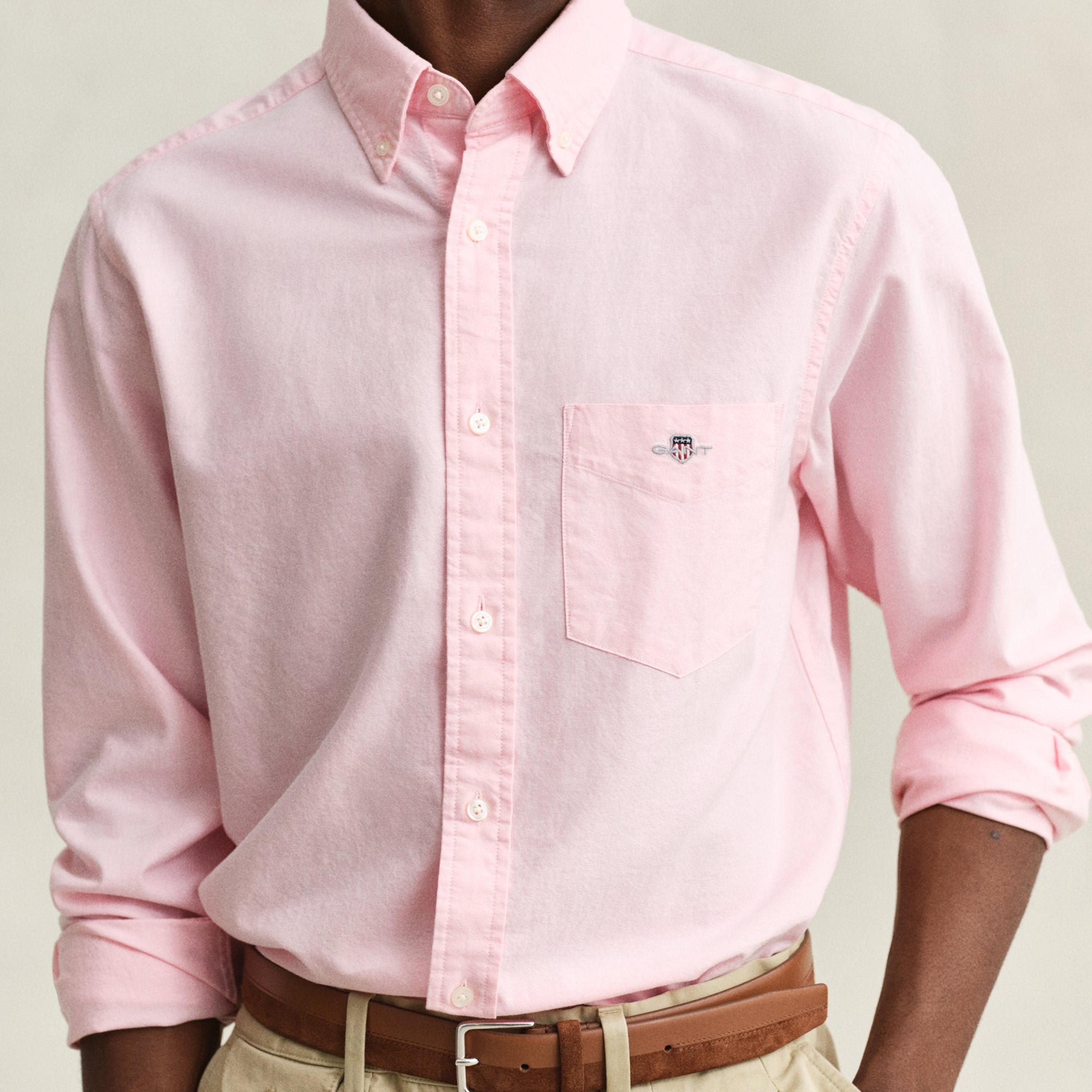 قميص رجالي بقصة عادية بياقة بأزرار سفلية سادة وأكمام طويلة من جانت.-men-clothing-shirts-image-12