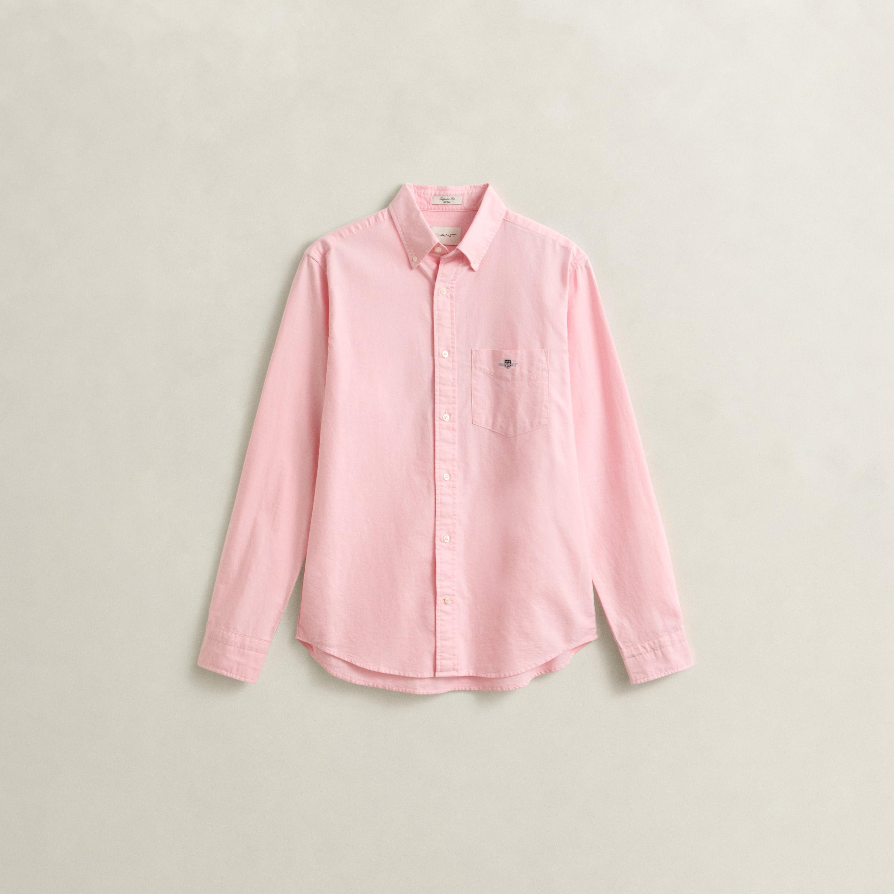 قميص رجالي بقصة عادية بياقة بأزرار سفلية سادة وأكمام طويلة من جانت.-men-clothing-shirts-image-16