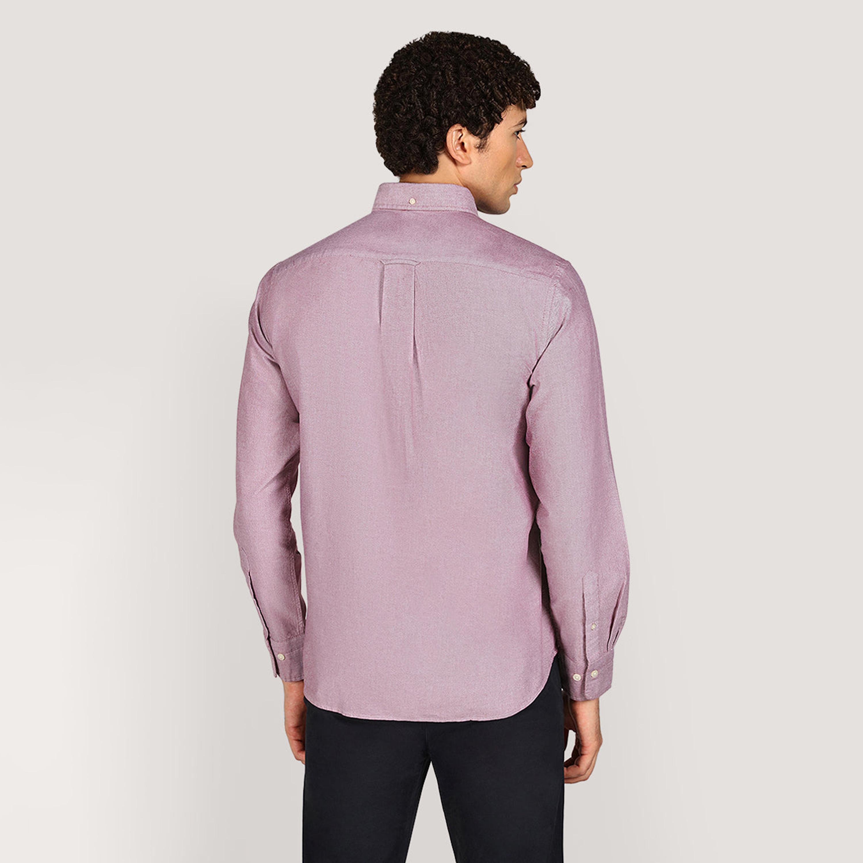 قميص أكسفورد رجالي بقصة عادية بياقة بأزرار وأكمام طويلة، سادة من جانت-men-clothing-shirts-image-12