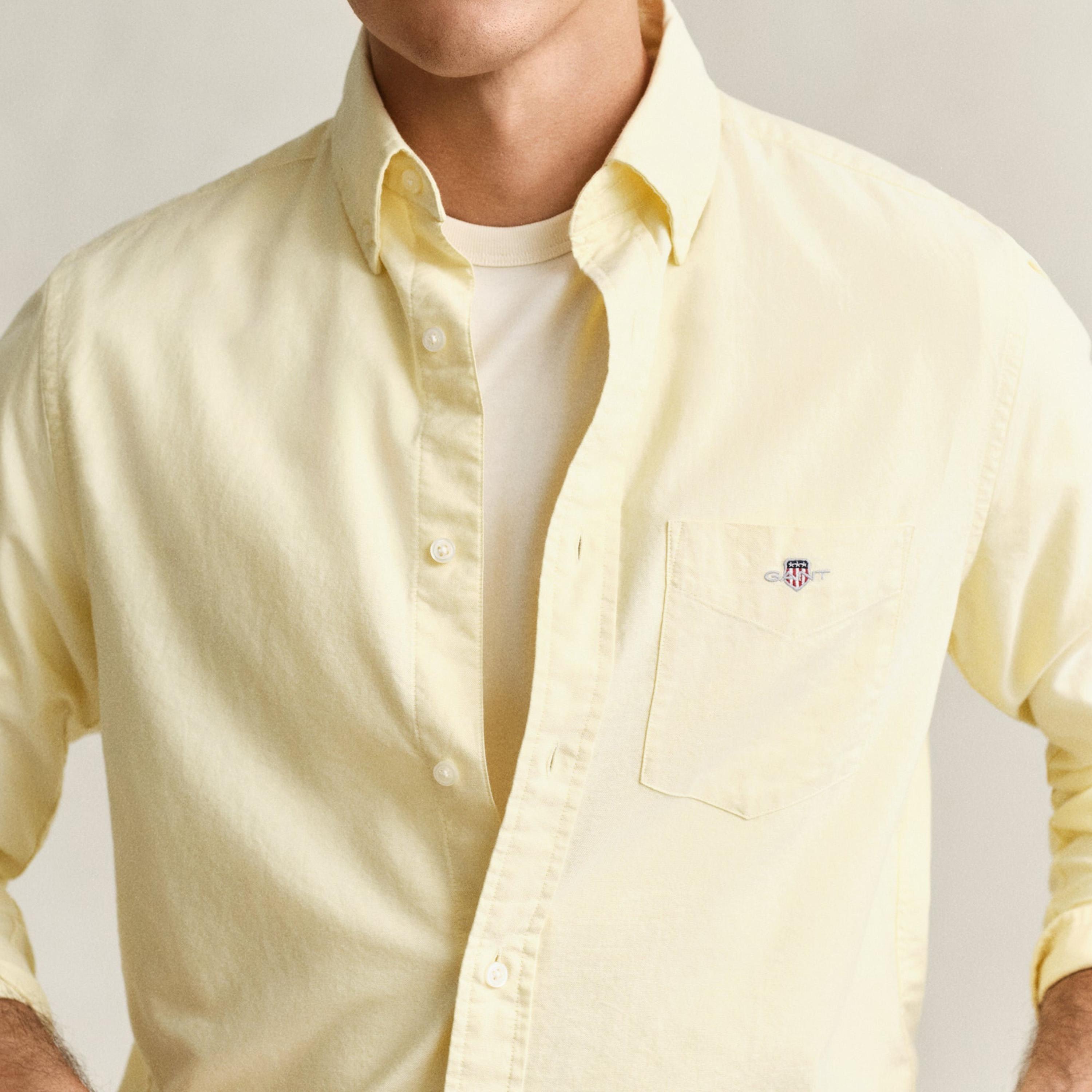 Gant Regular Fit Plain Button-Down Collar Long Sleeves Men's Shirt-men-clothing-shirts-image-2