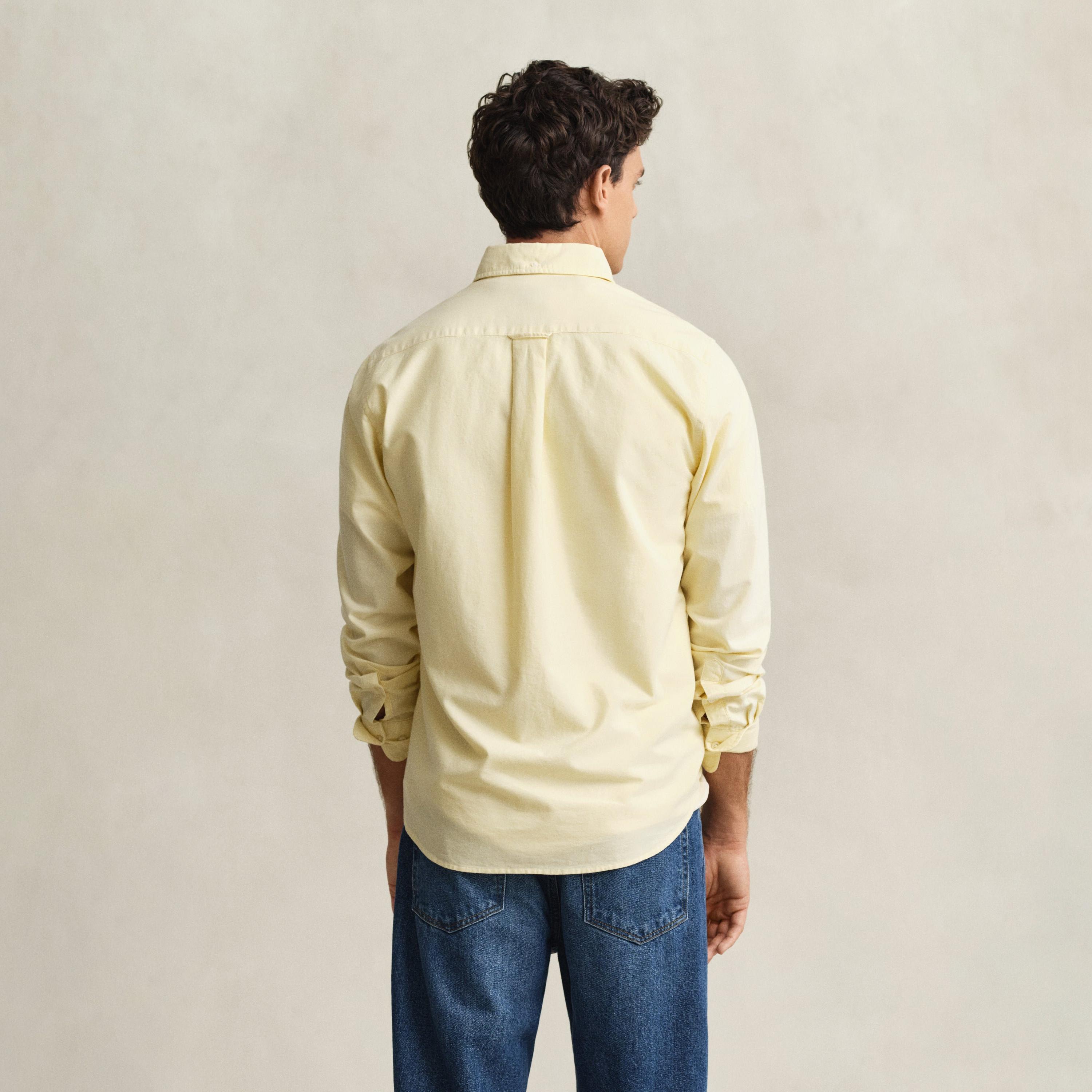 Gant Regular Fit Plain Button-Down Collar Long Sleeves Men's Shirt-men-clothing-shirts-image-4