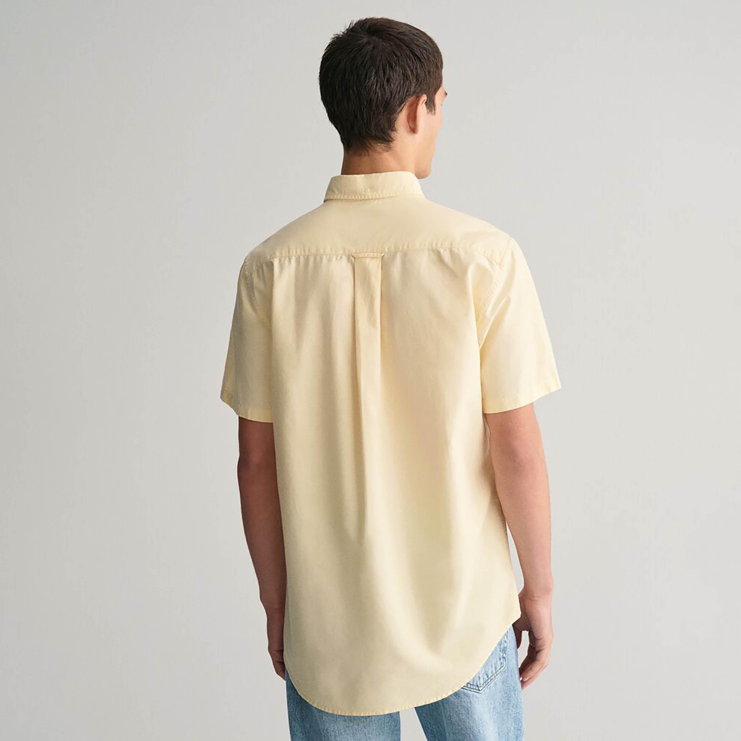 Gant Regular Fit Plain Button-Down Collar Short Sleeves Men's Shirt-men-clothing-shirts-image-5
