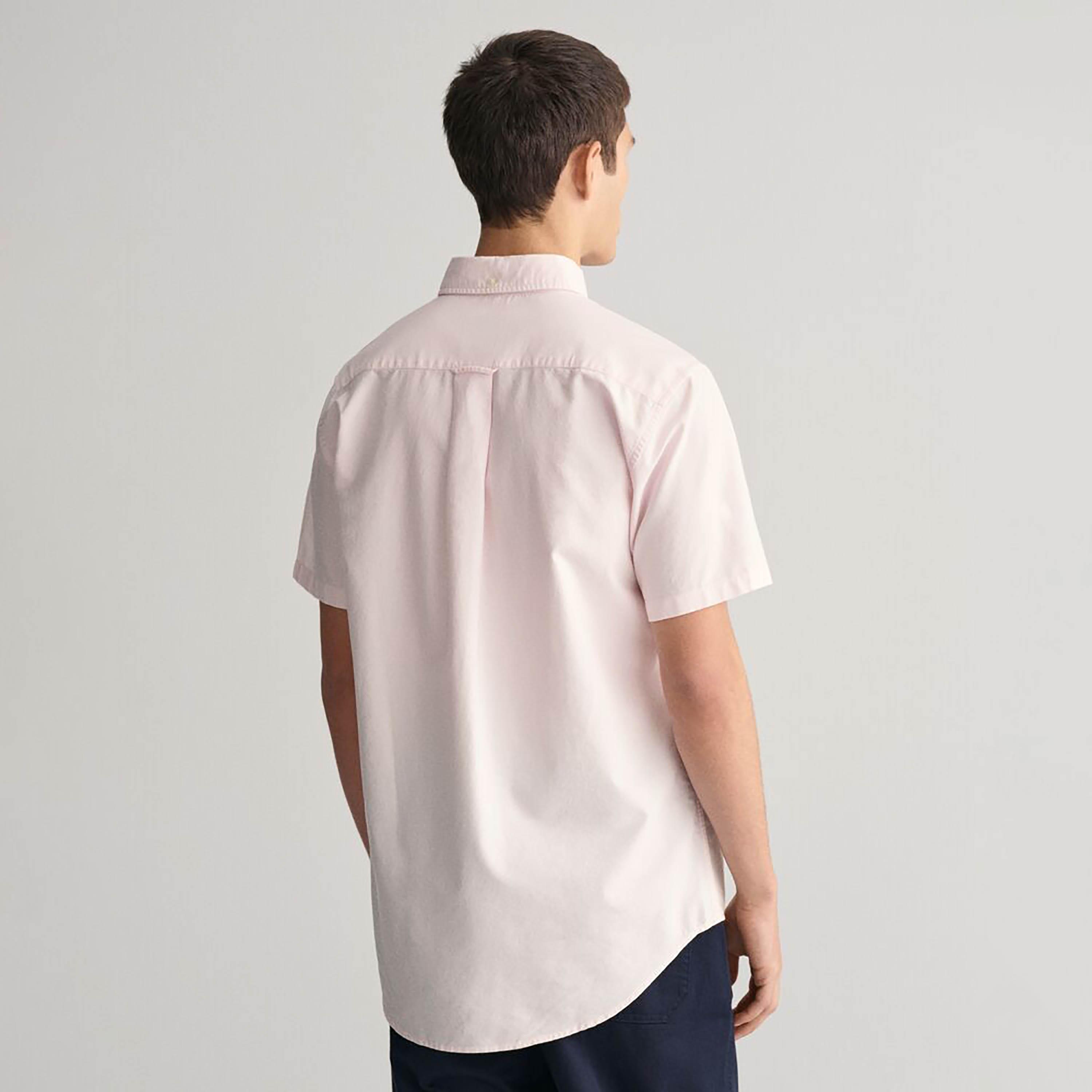 Gant Regular Fit Plain Button-Down Collar Short Sleeves Men's Shirt-men-clothing-shirts-image-2