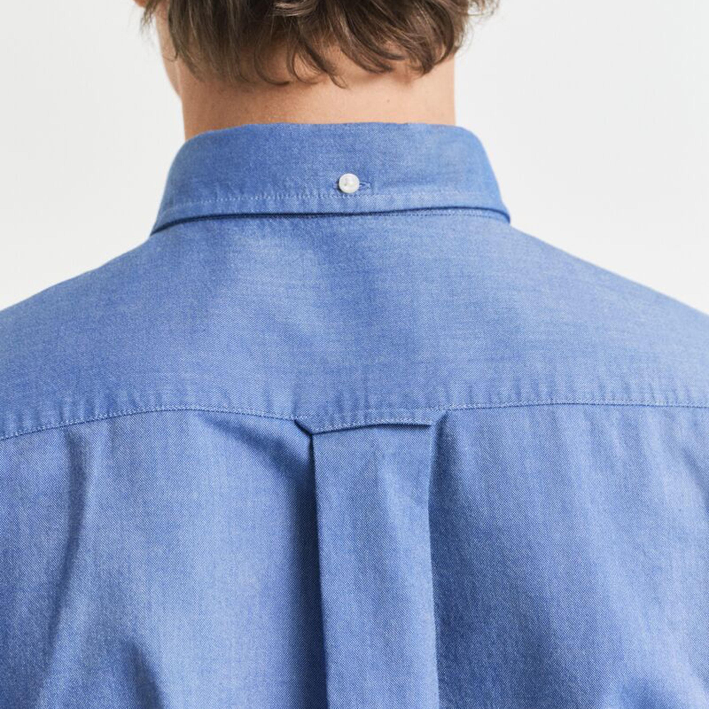 Gant Regular Fit Plain Button-Down Collar Short Sleeves Men's Shirt-men-clothing-shirts-image-5