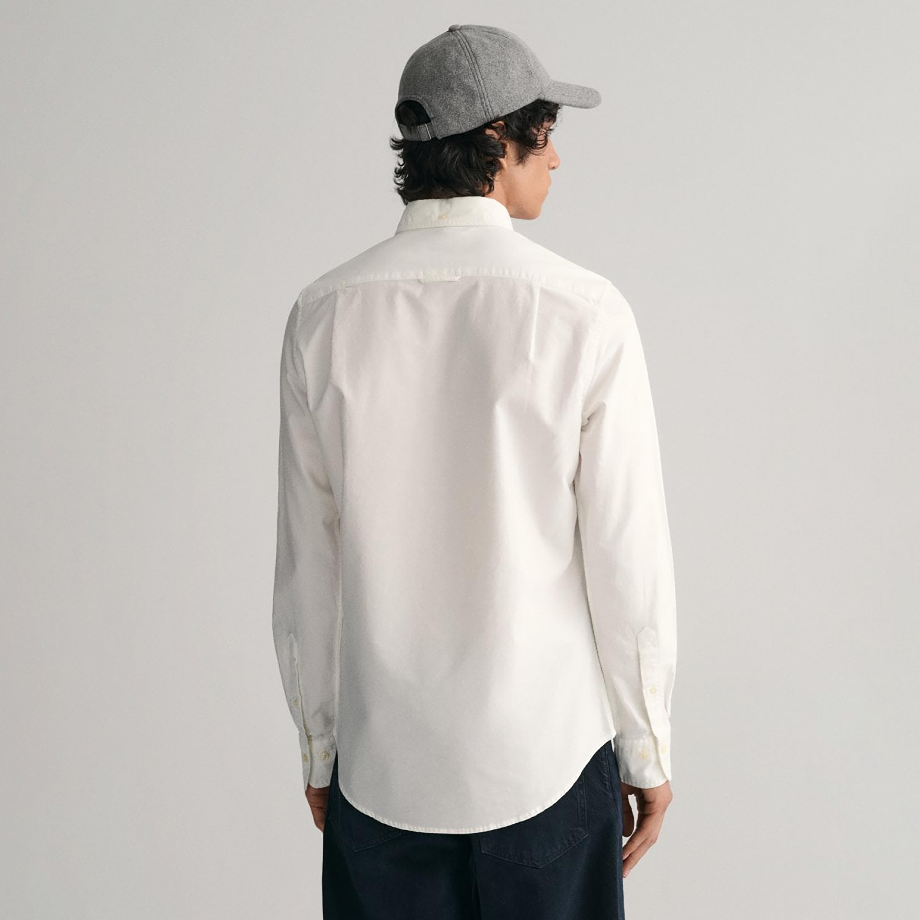 Gant Plain Slim Fit Long Sleeves Oxford Button-Down Collar Men's Shirt-men-clothing-shirts-image-3