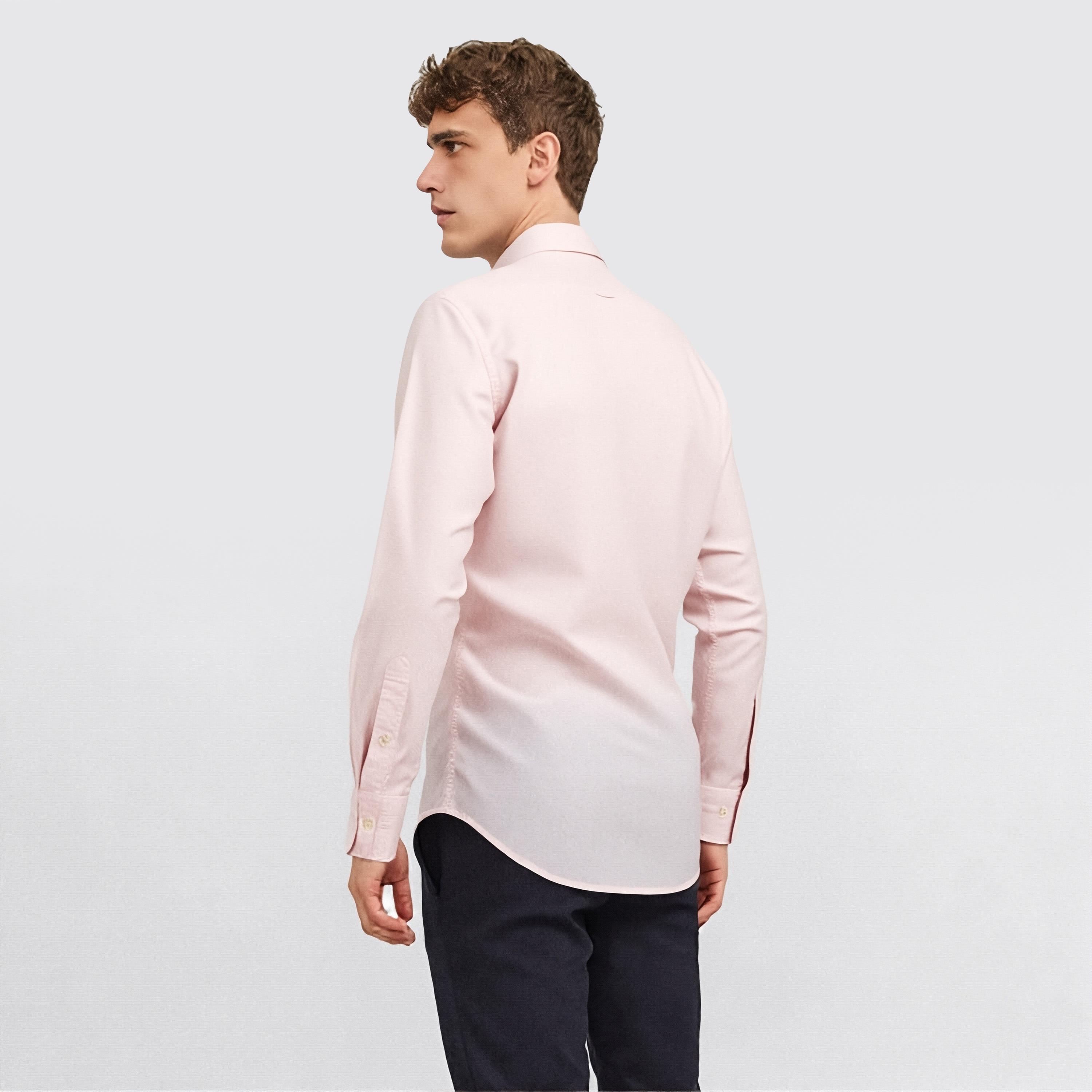 قميص من جانت بأكمام طويلة وياقة بأزرار سفلية وتفاصيل شعار-men-clothing-shirts-image-3