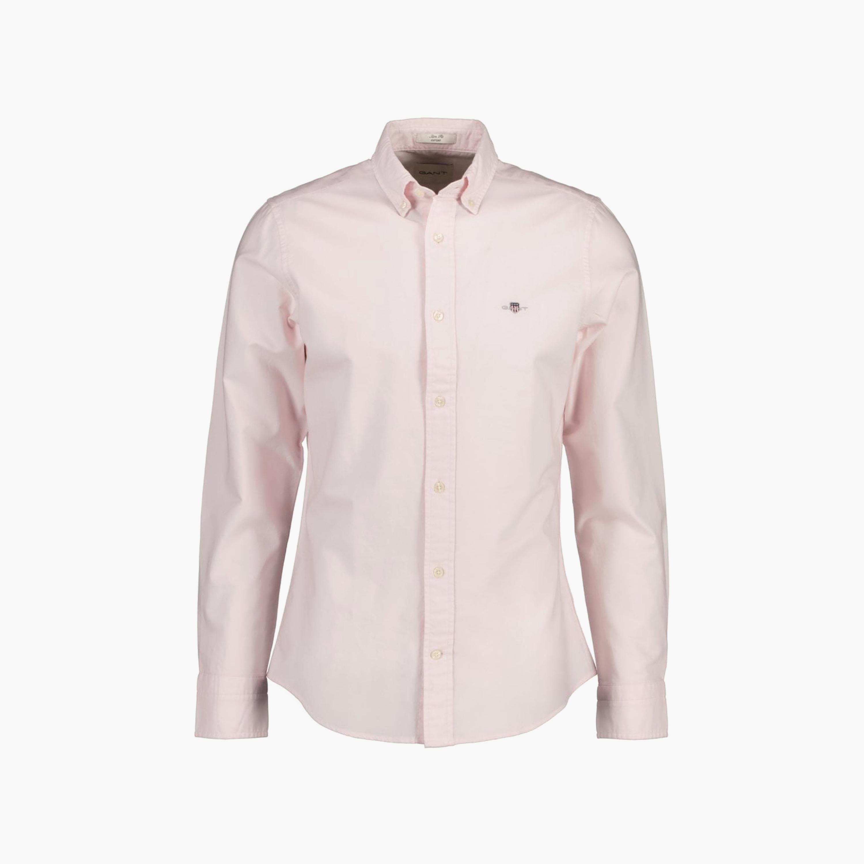 قميص من جانت بأكمام طويلة وياقة بأزرار سفلية وتفاصيل شعار-men-clothing-shirts-image-4