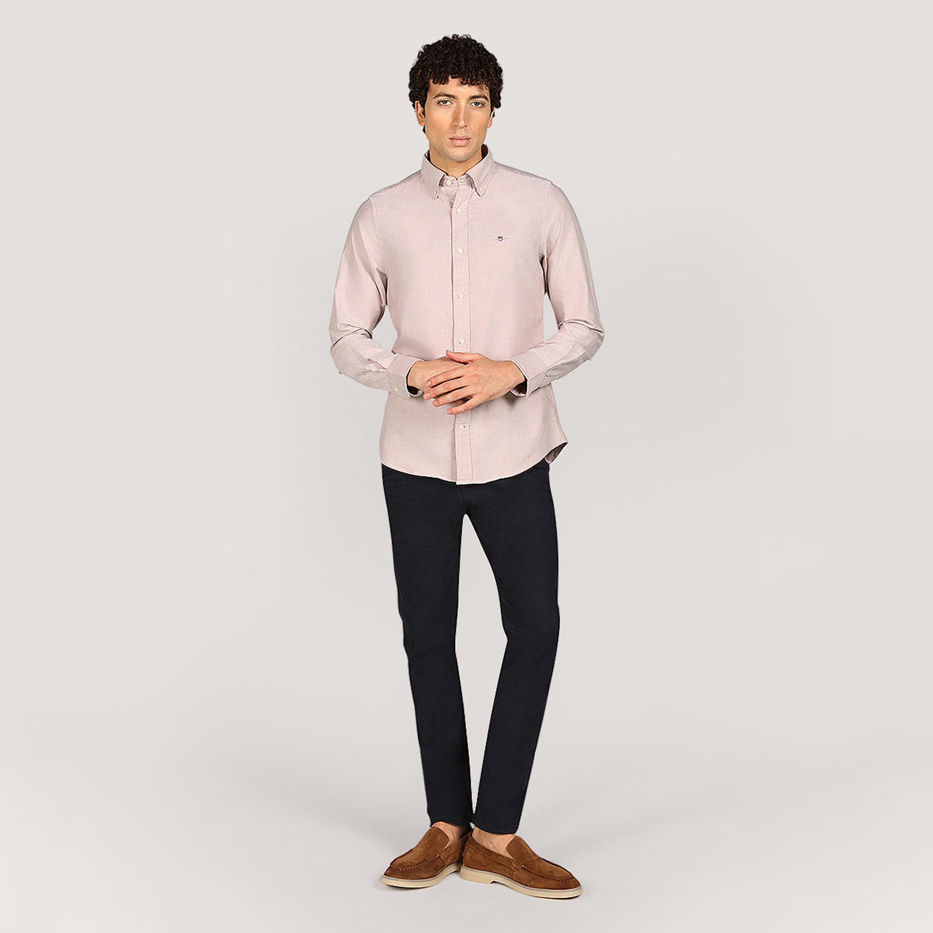Gant Plain Slim Fit Long Sleeves Classic Oxford Button-Down Collar Men's Shirt-men-clothing-shirts-image-6