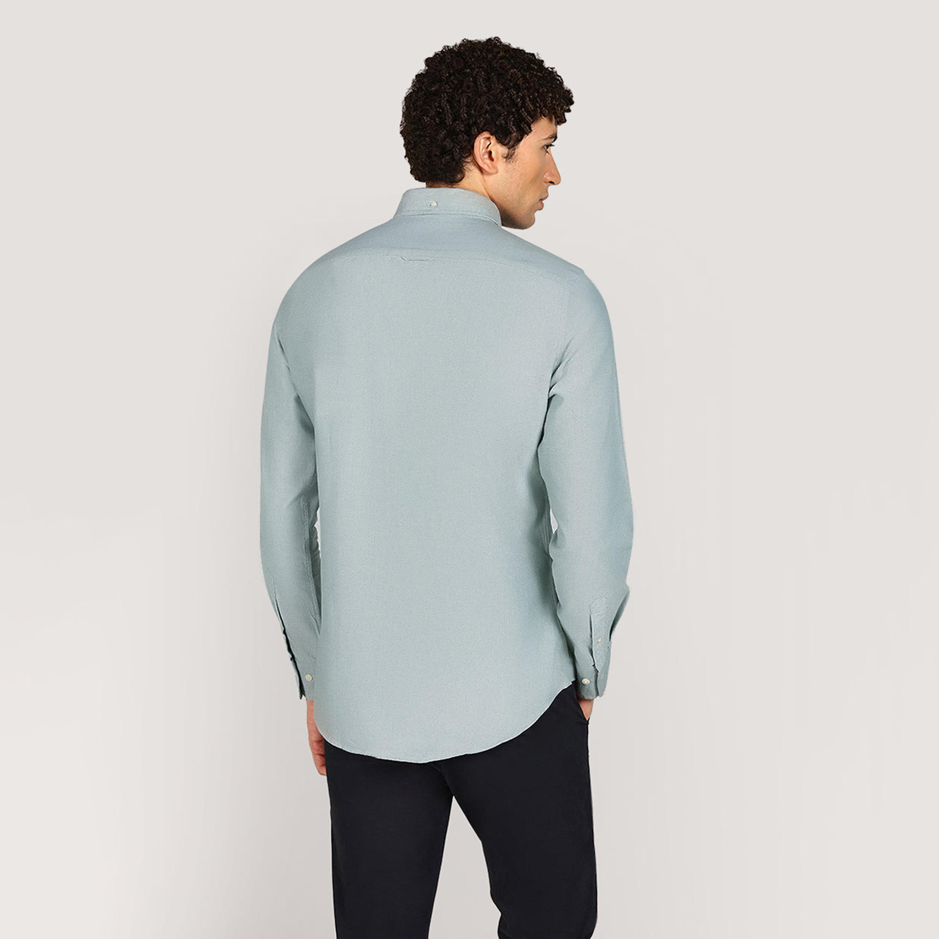 Gant Plain Slim Fit Long Sleeves Classic Oxford Button-Down Collar Men's Shirt-men-clothing-shirts-image-4