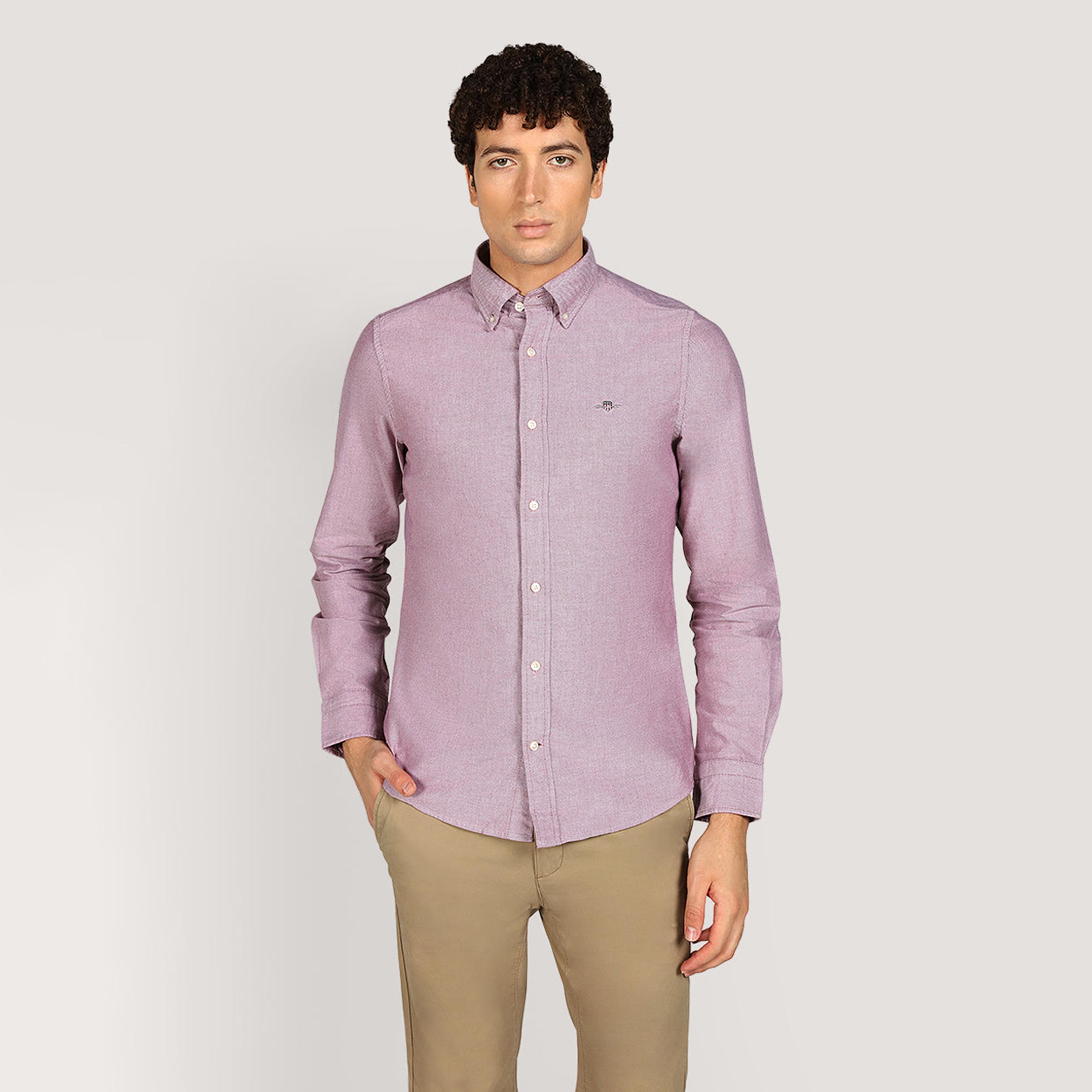 Gant Plain Slim Fit Long Sleeves Classic Oxford Button-Down Collar Men's Shirt-men-clothing-shirts-image-9