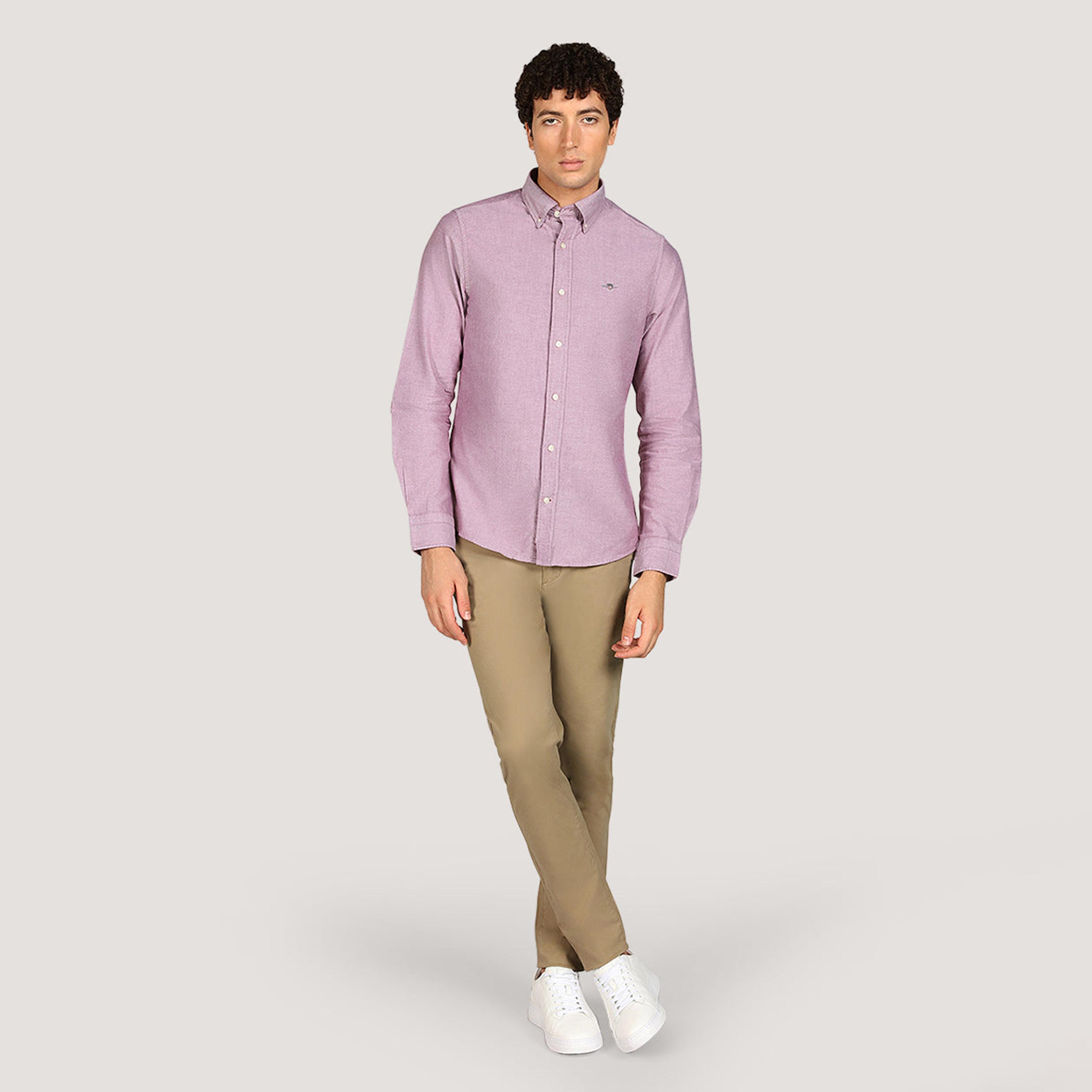 Gant Plain Slim Fit Long Sleeves Classic Oxford Button-Down Collar Men's Shirt-men-clothing-shirts-image-2