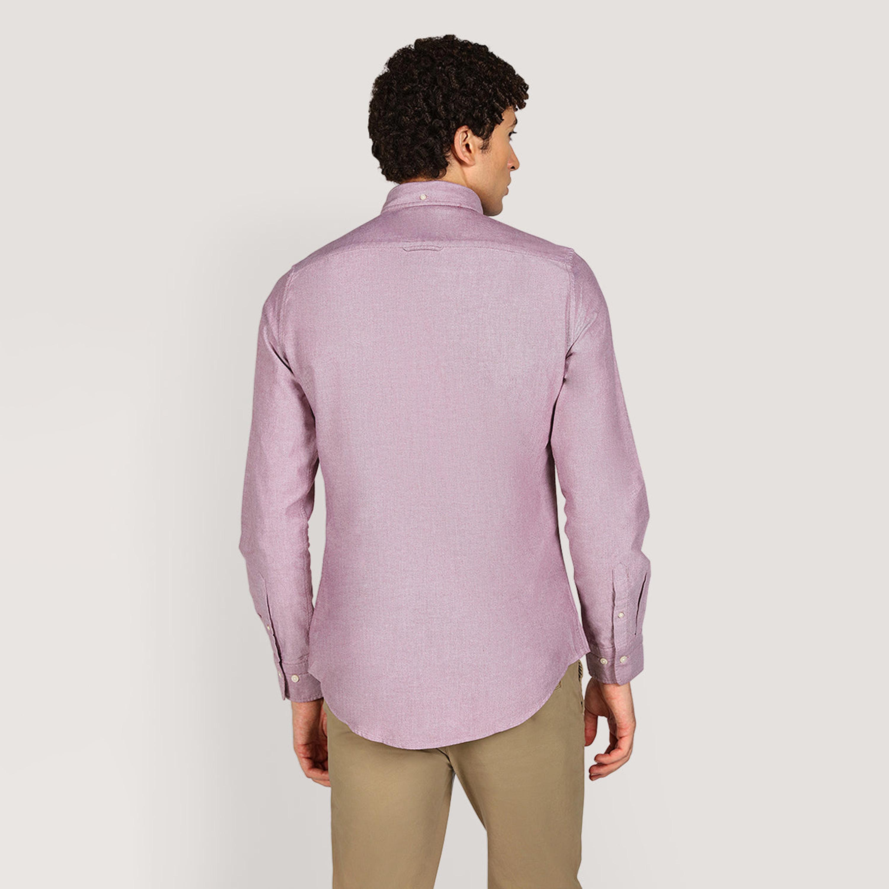 Gant Plain Slim Fit Long Sleeves Classic Oxford Button-Down Collar Men's Shirt-men-clothing-shirts-image-4