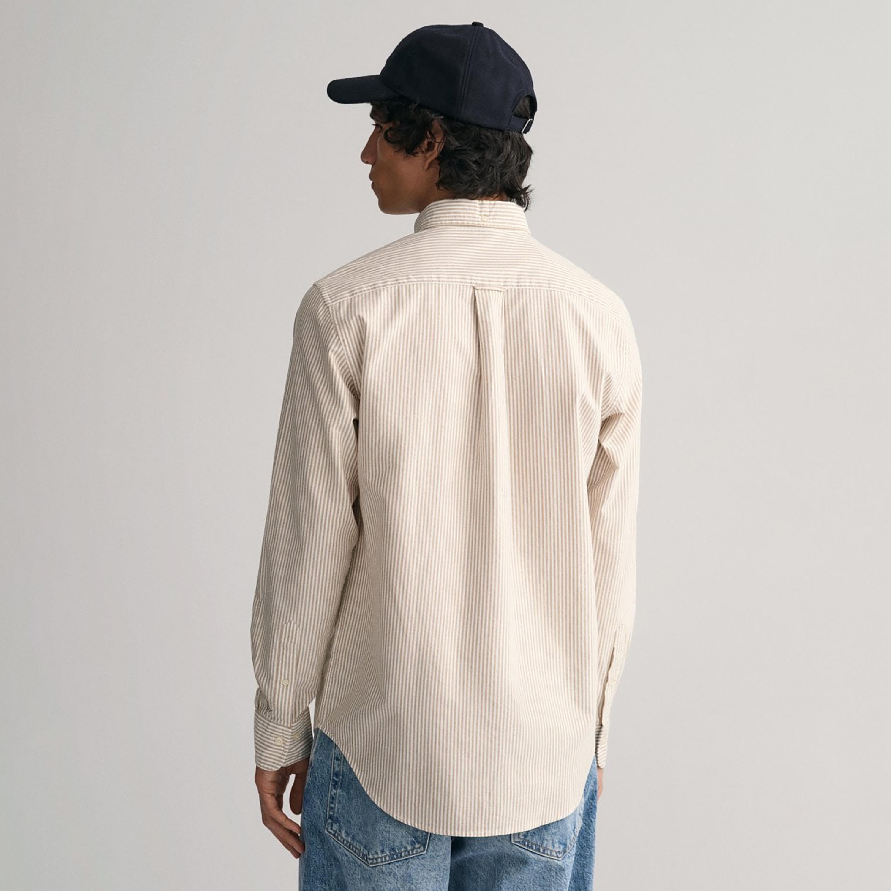 Gant Banker Striped Button Down Collar Long Sleeves Shirt with Patch Pocket-men-clothing-shirts-image-4