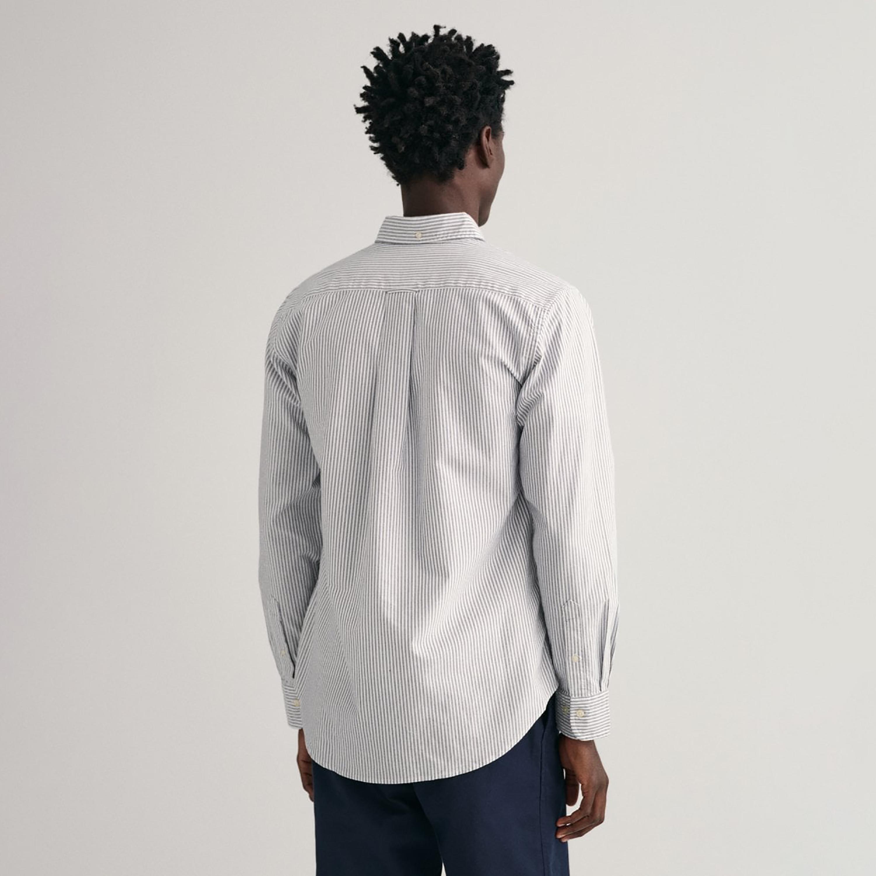Gant Striped Regular Fit Long Sleeves Oxford Button-Down Collar Men's Shirt-men-clothing-shirts-image-4
