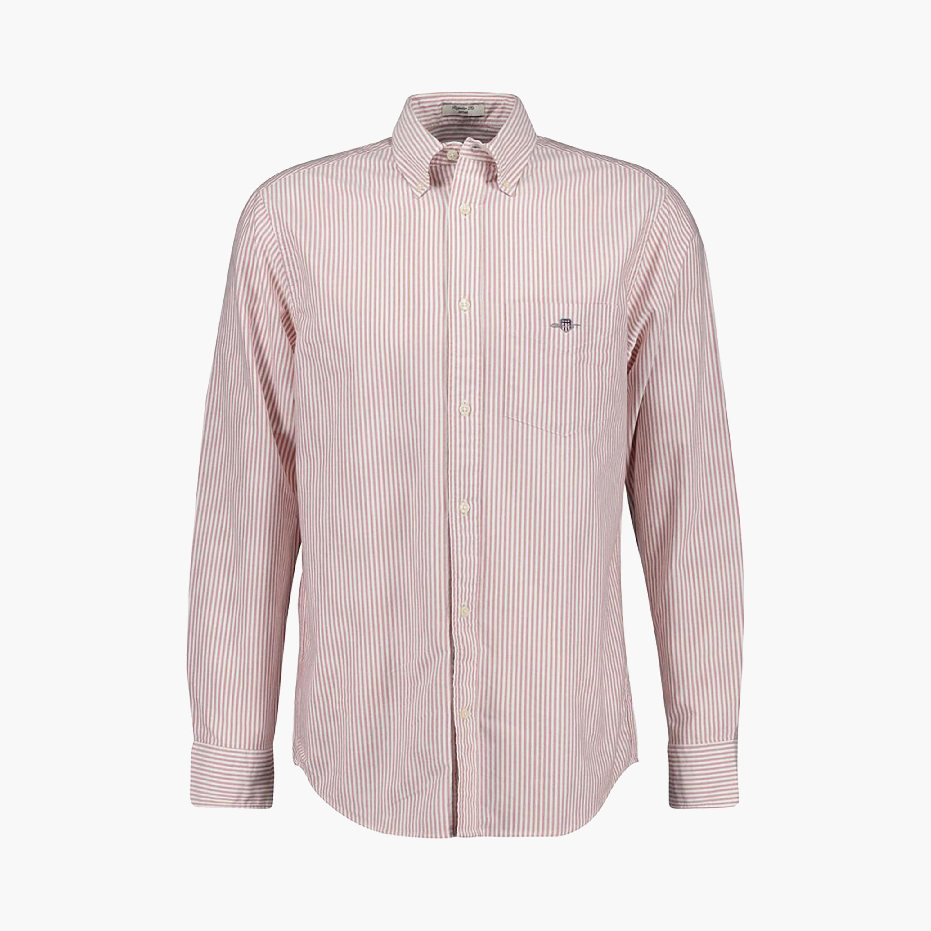 قميص رجالي مخطط بقصة عادية وأكمام طويلة وياقة بأزرار سفلية من Gant-men-clothing-shirts-image-15