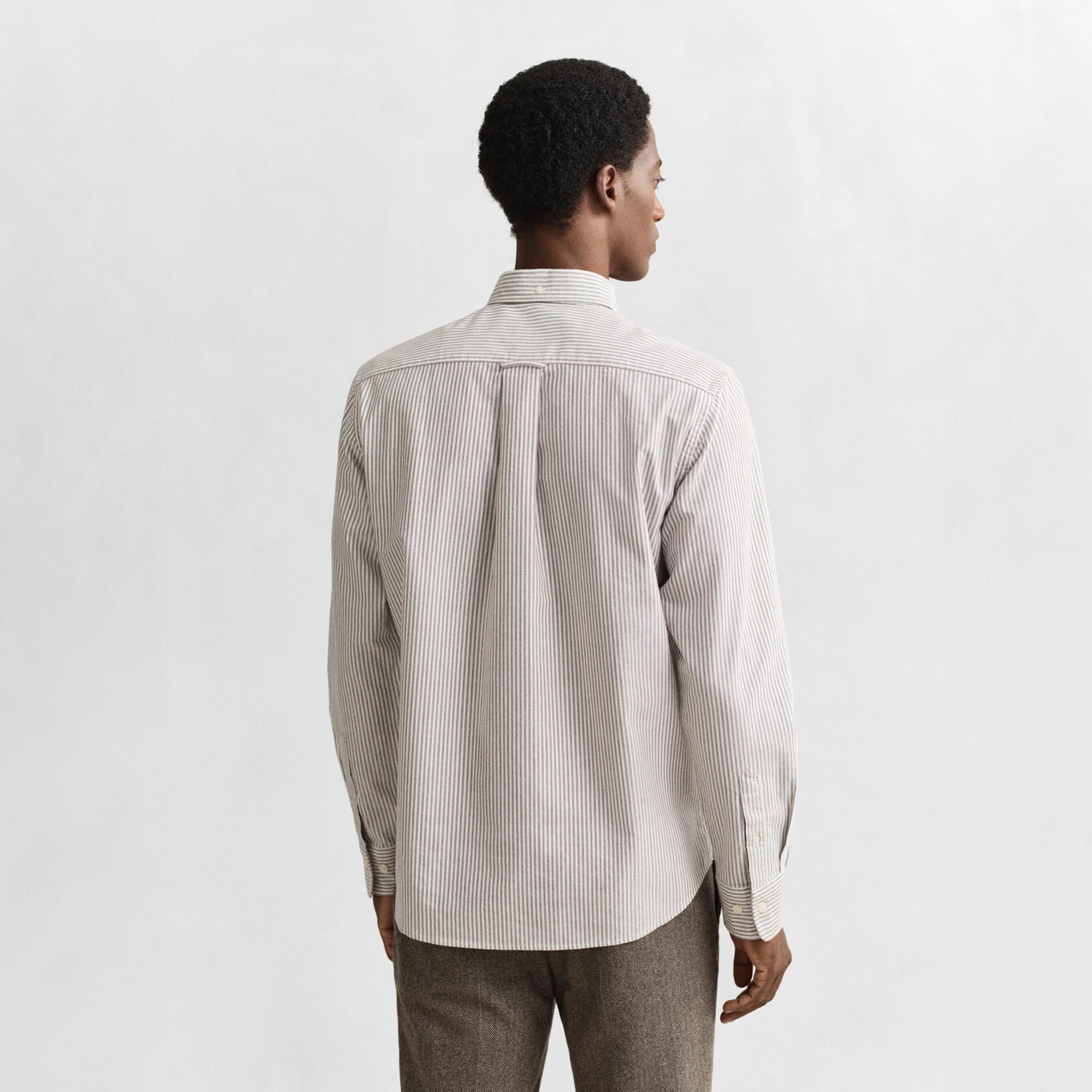 Gant Striped Regular Fit Long Sleeves Oxford Button-Down Collar Men's Shirt-men-clothing-shirts-image-12