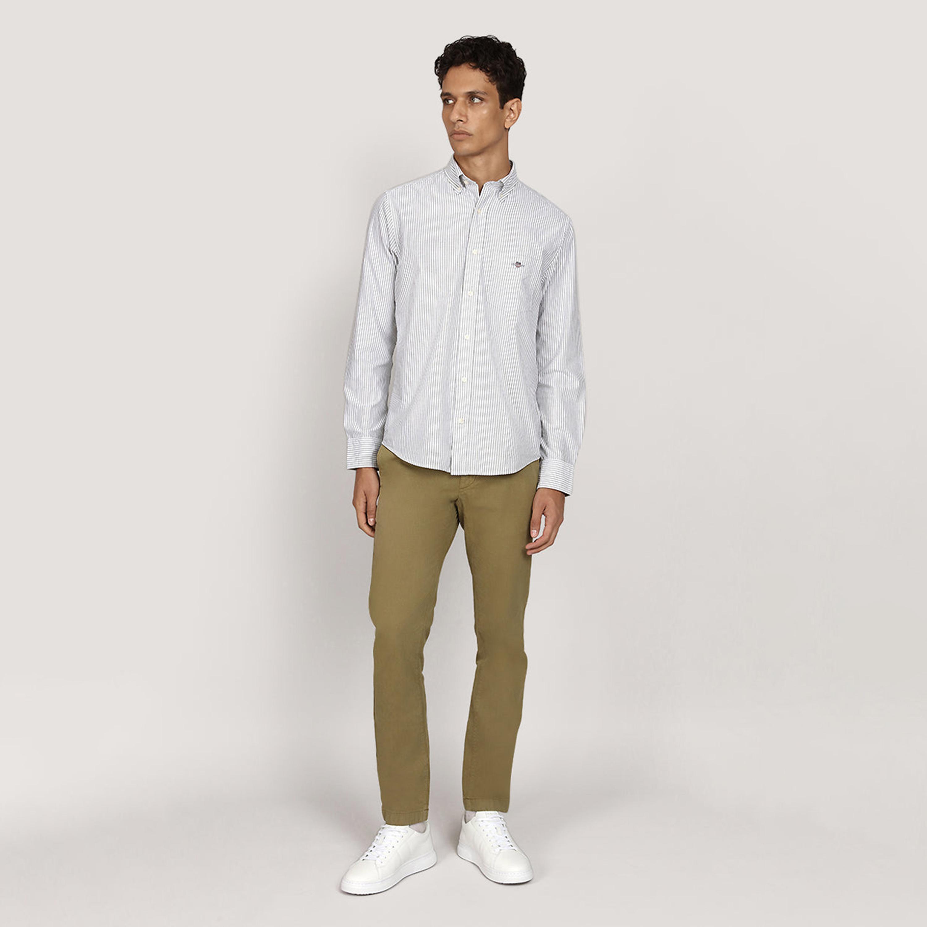 Gant Striped Regular Fit Long Sleeves Oxford Button-Down Collar Men's Shirt-men-clothing-shirts-image-2