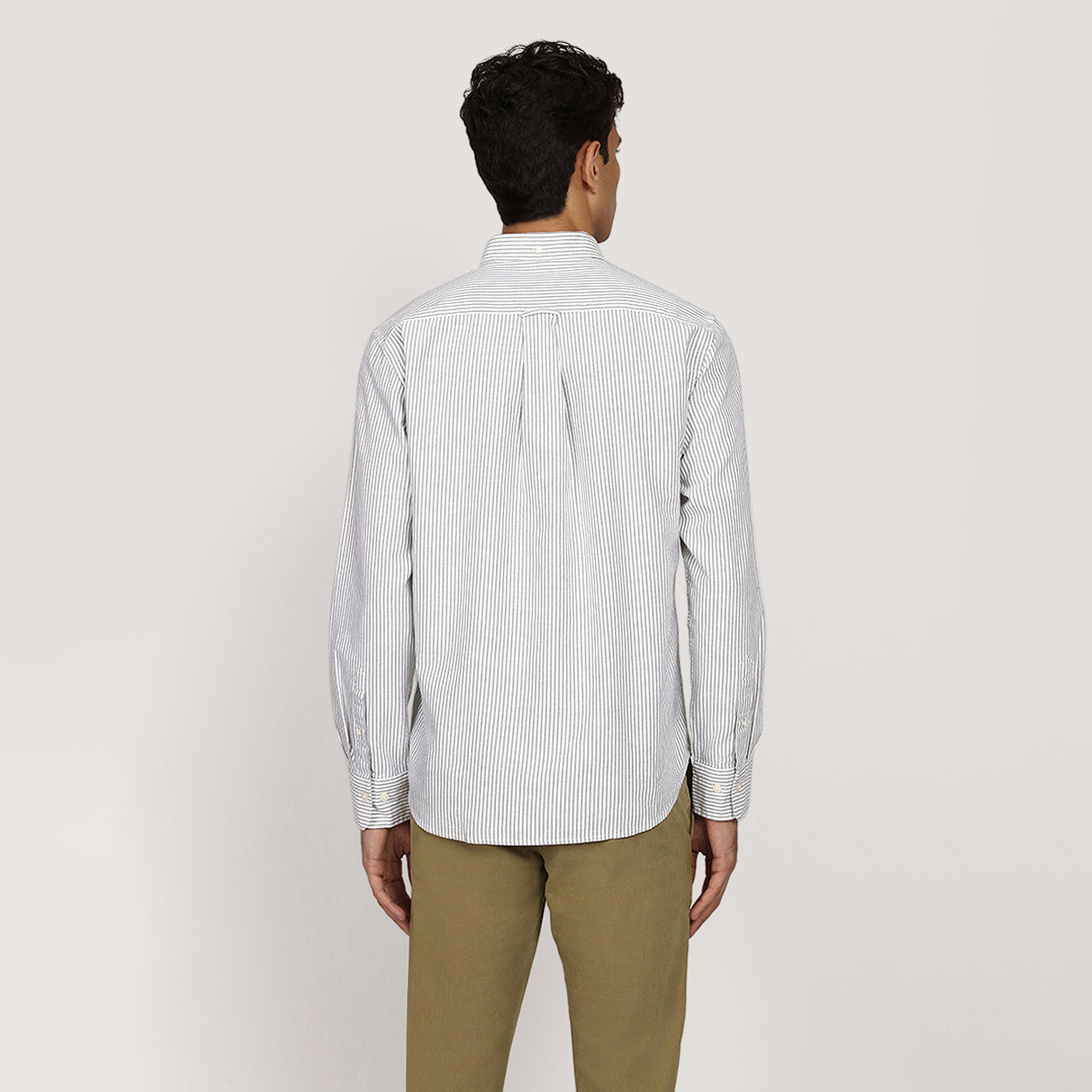 Gant Striped Regular Fit Long Sleeves Oxford Button-Down Collar Men's Shirt-men-clothing-shirts-image-4