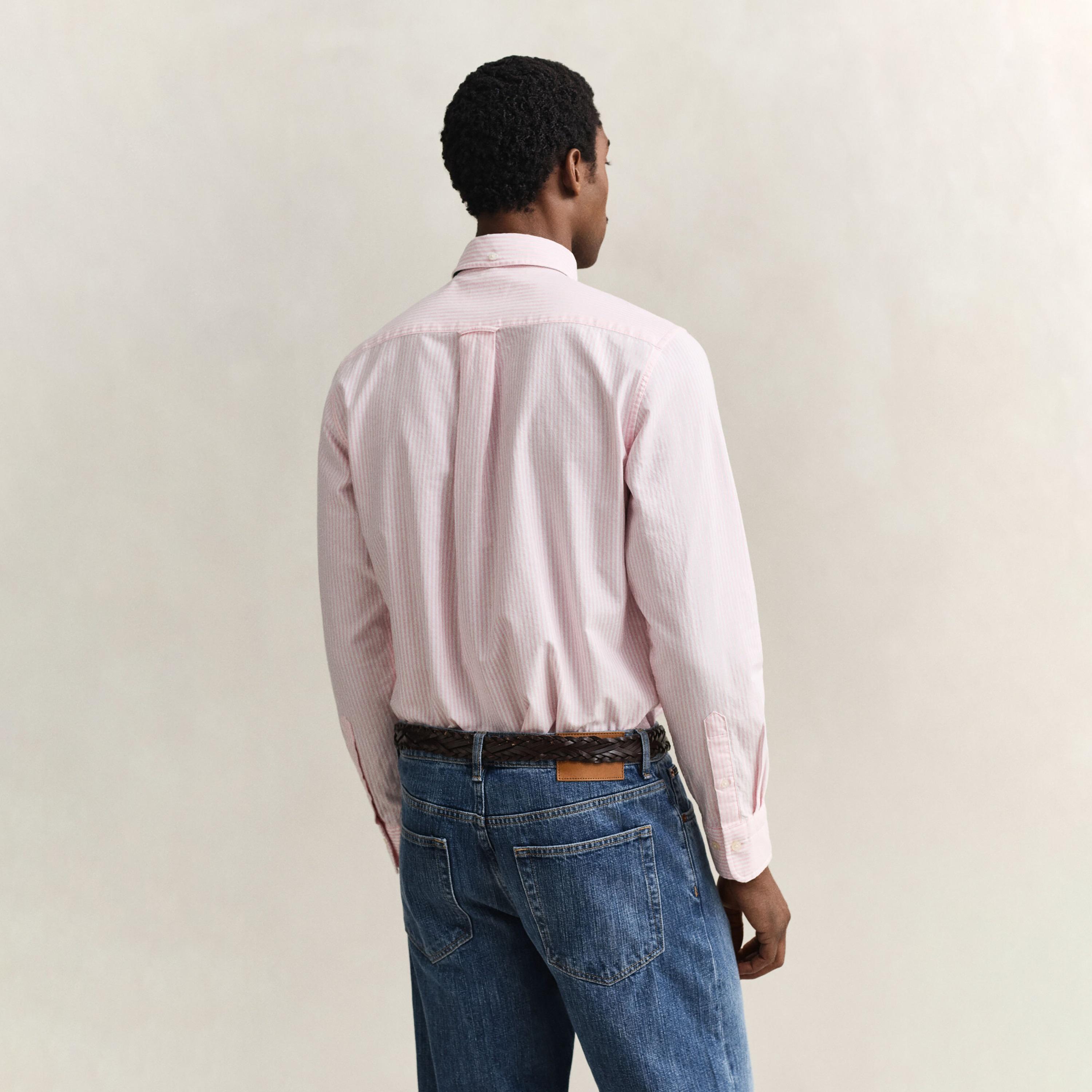 Gant Striped Regular Fit Long Sleeves Oxford Button-Down Collar Men's Shirt-men-clothing-shirts-image-17