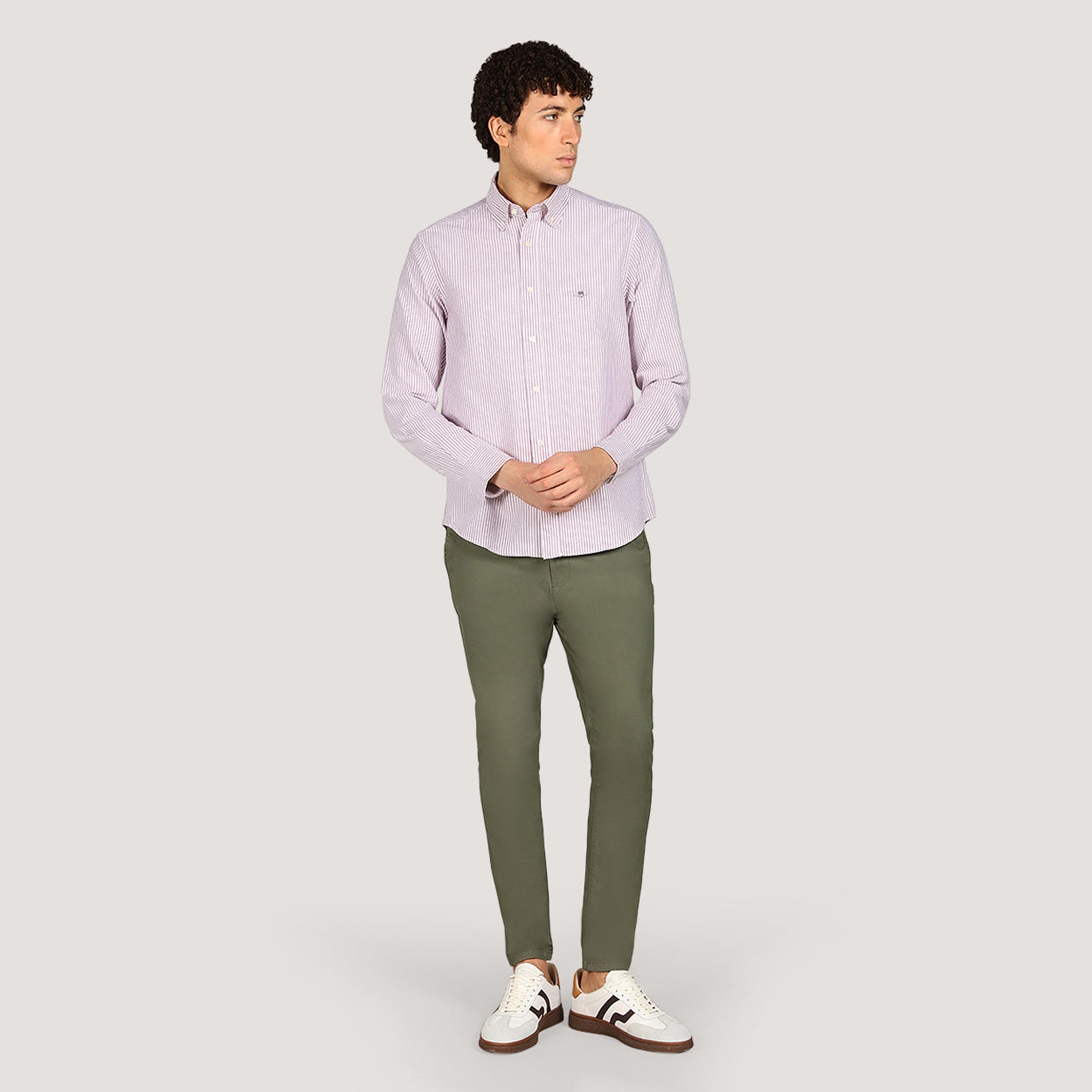 Gant Striped Regular Fit Long Sleeves Oxford Button-Down Collar Men's Shirt-men-clothing-shirts-image-2