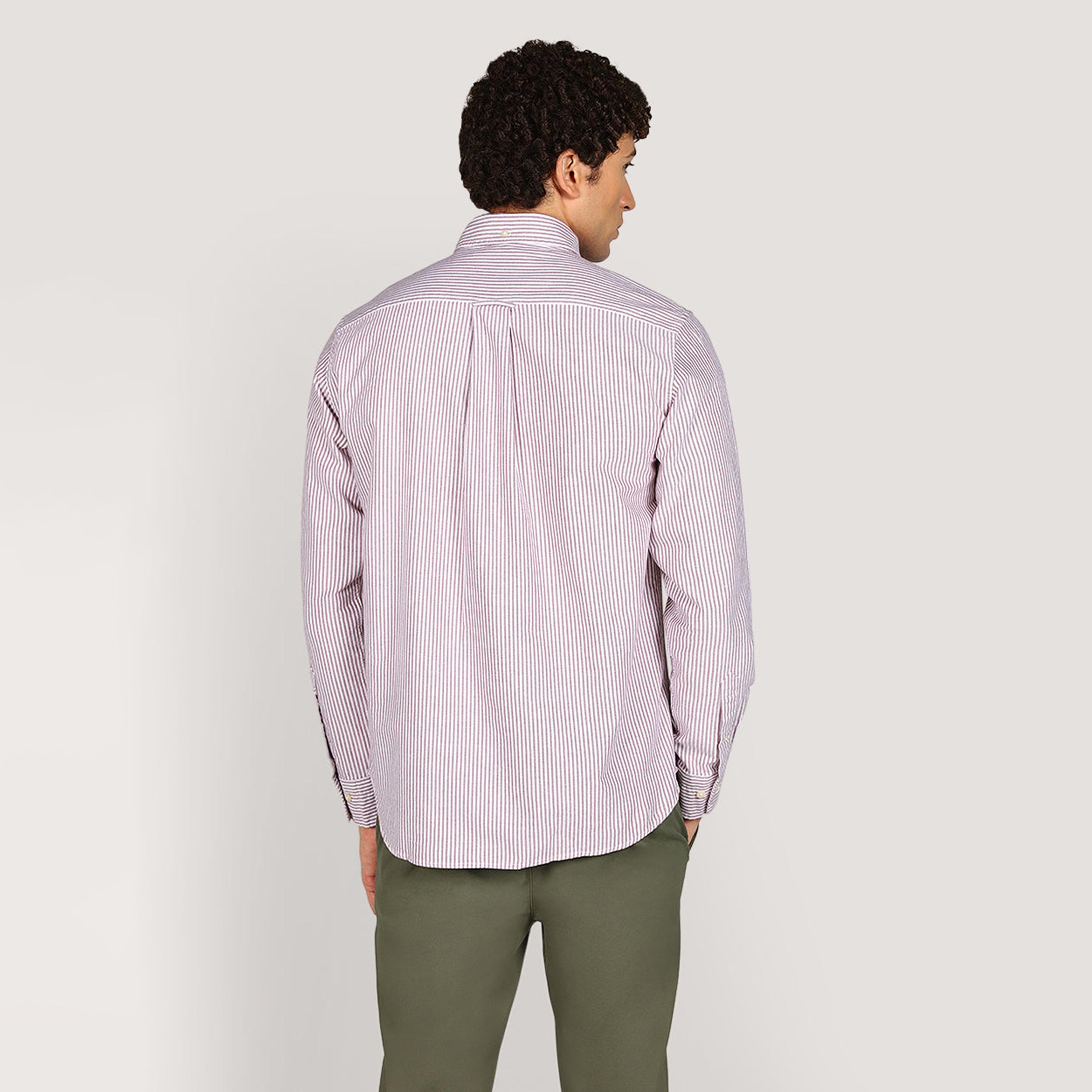 Gant Striped Regular Fit Long Sleeves Oxford Button-Down Collar Men's Shirt-men-clothing-shirts-image-4