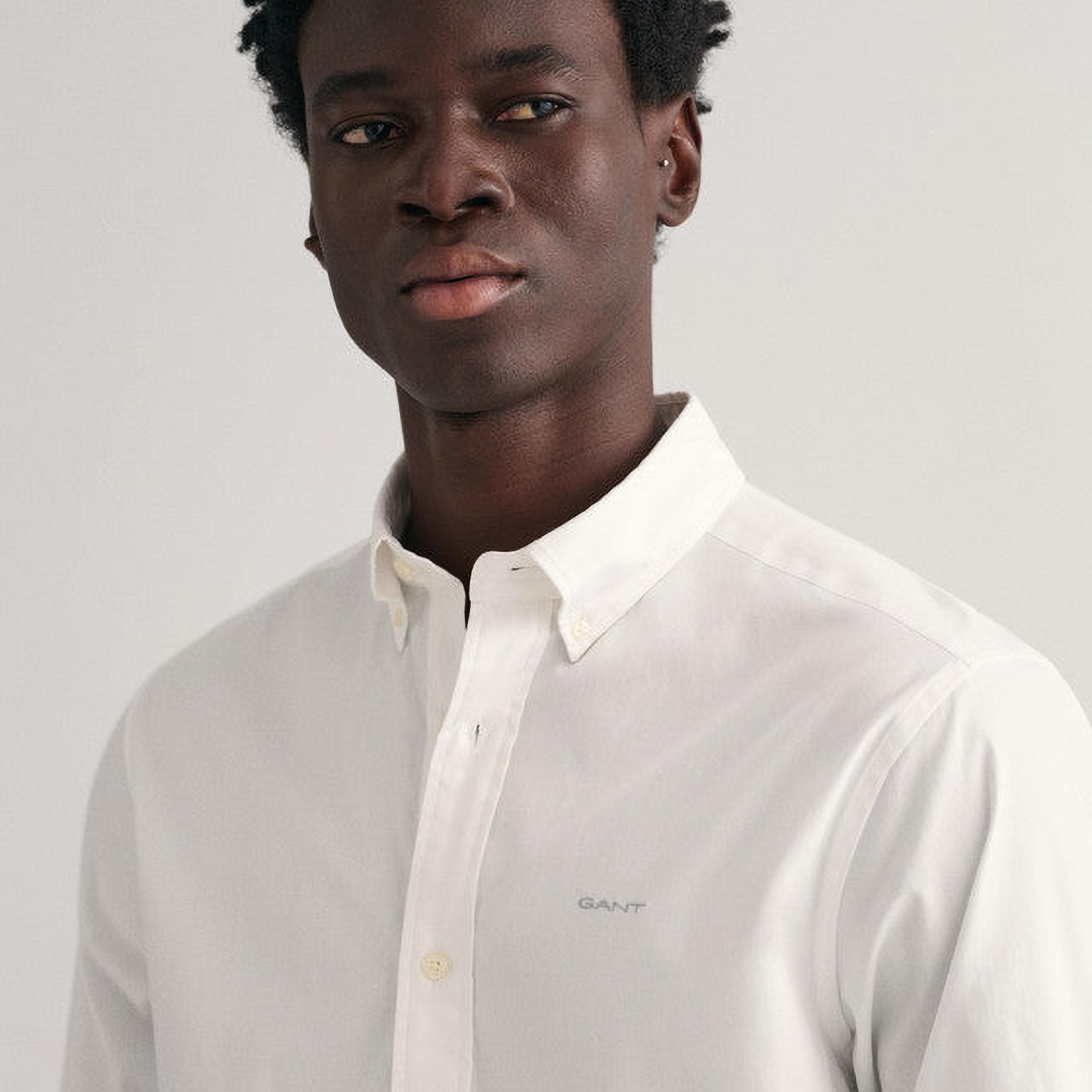 Gant Plain Regular Fit Long Sleeves Oxford Button-Down Collar Men's Shirt-men-clothing-shirts-image-2
