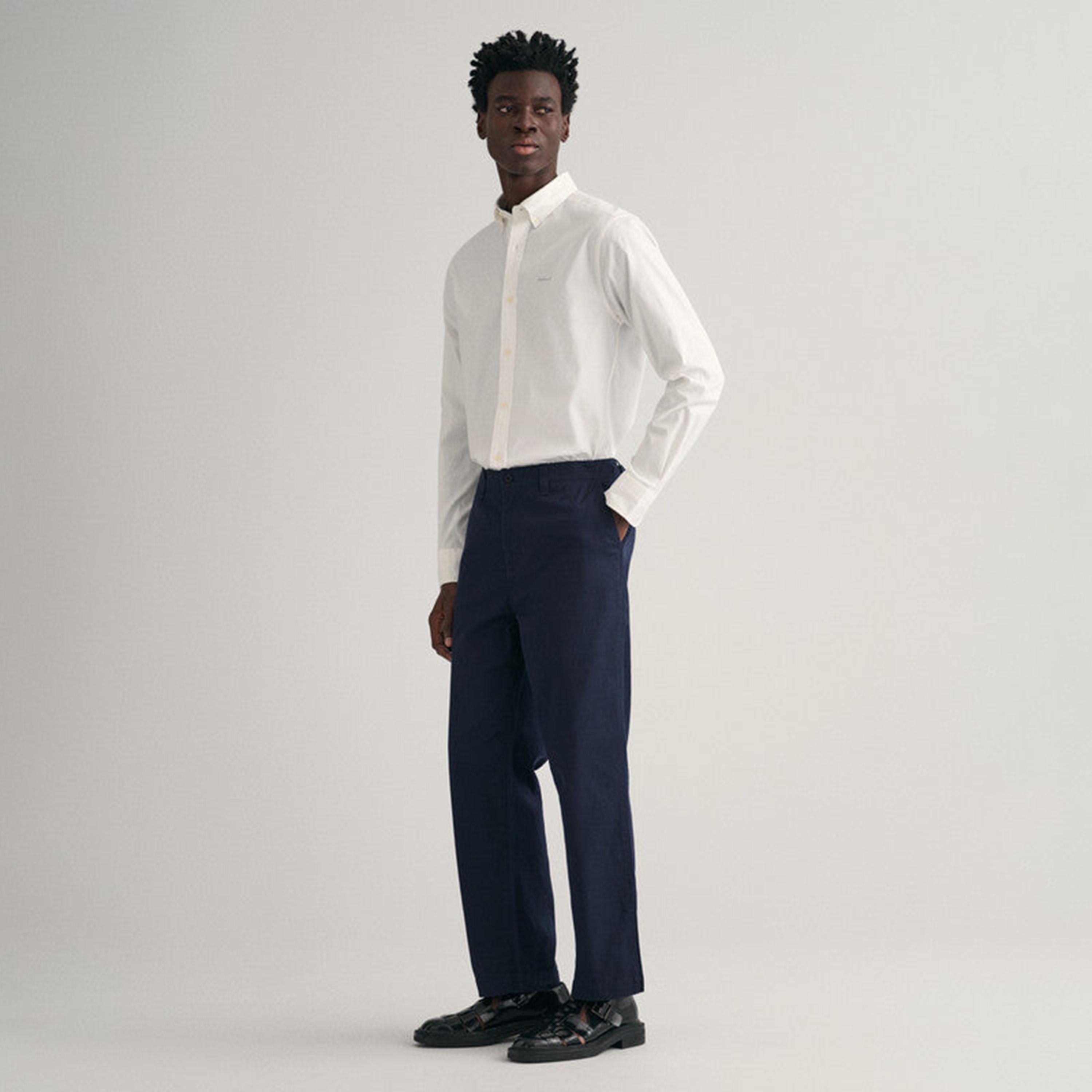 Gant Plain Regular Fit Long Sleeves Oxford Button-Down Collar Men's Shirt-men-clothing-shirts-image-3