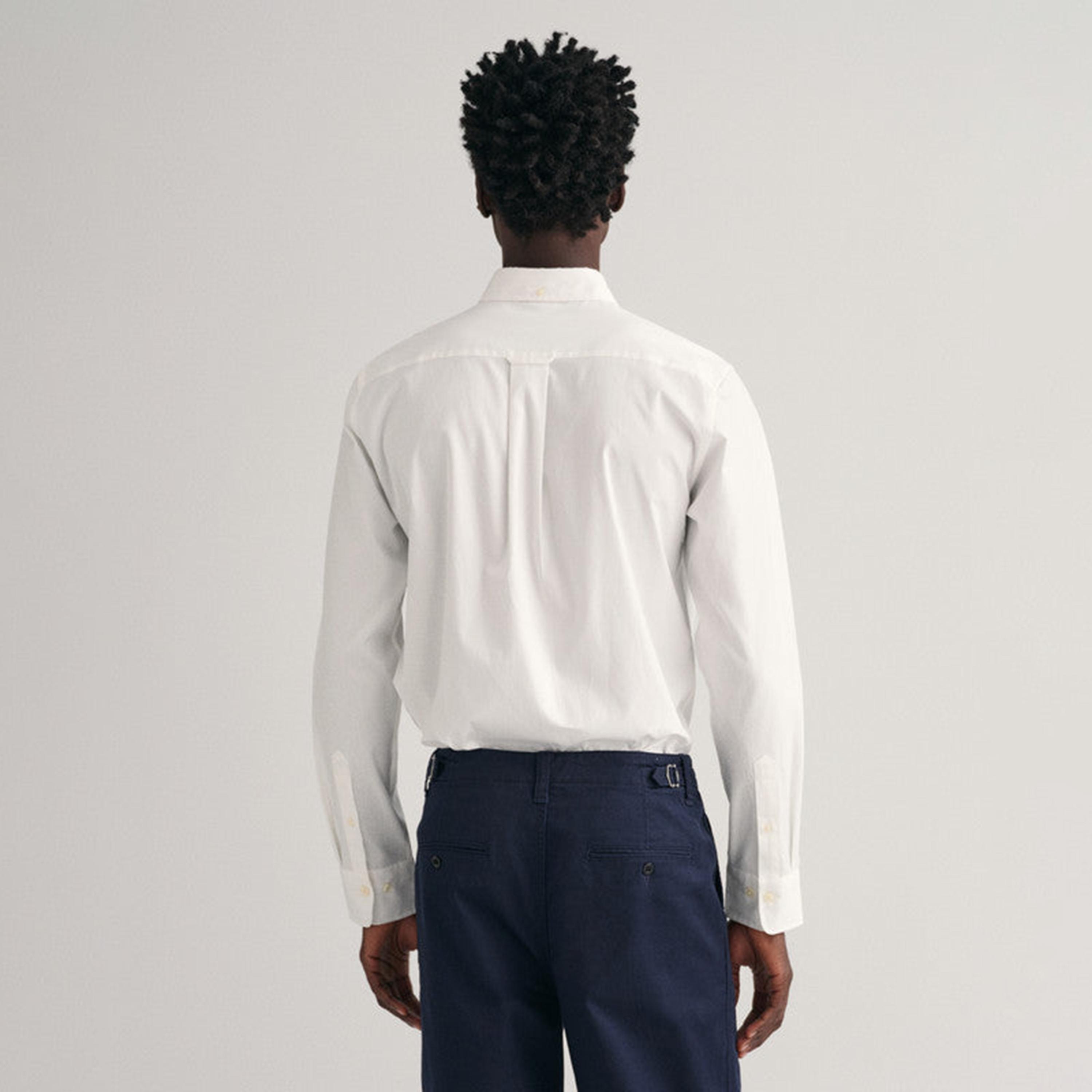 Gant Plain Regular Fit Long Sleeves Oxford Button-Down Collar Men's Shirt-men-clothing-shirts-image-4