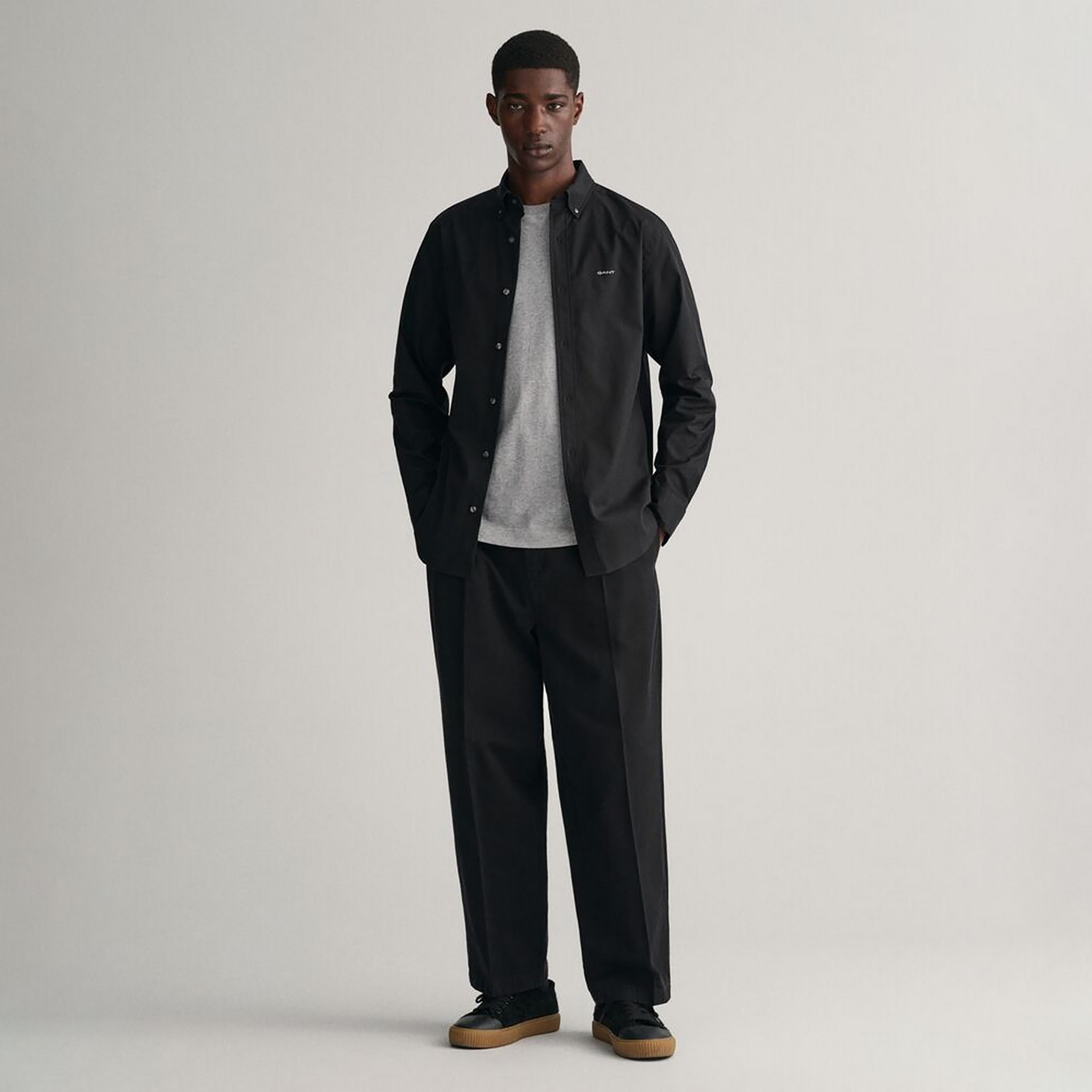 Gant Regular Fit Plain Button Down Collar Long Sleeves Men's Shirt-men-clothing-shirts-image-2