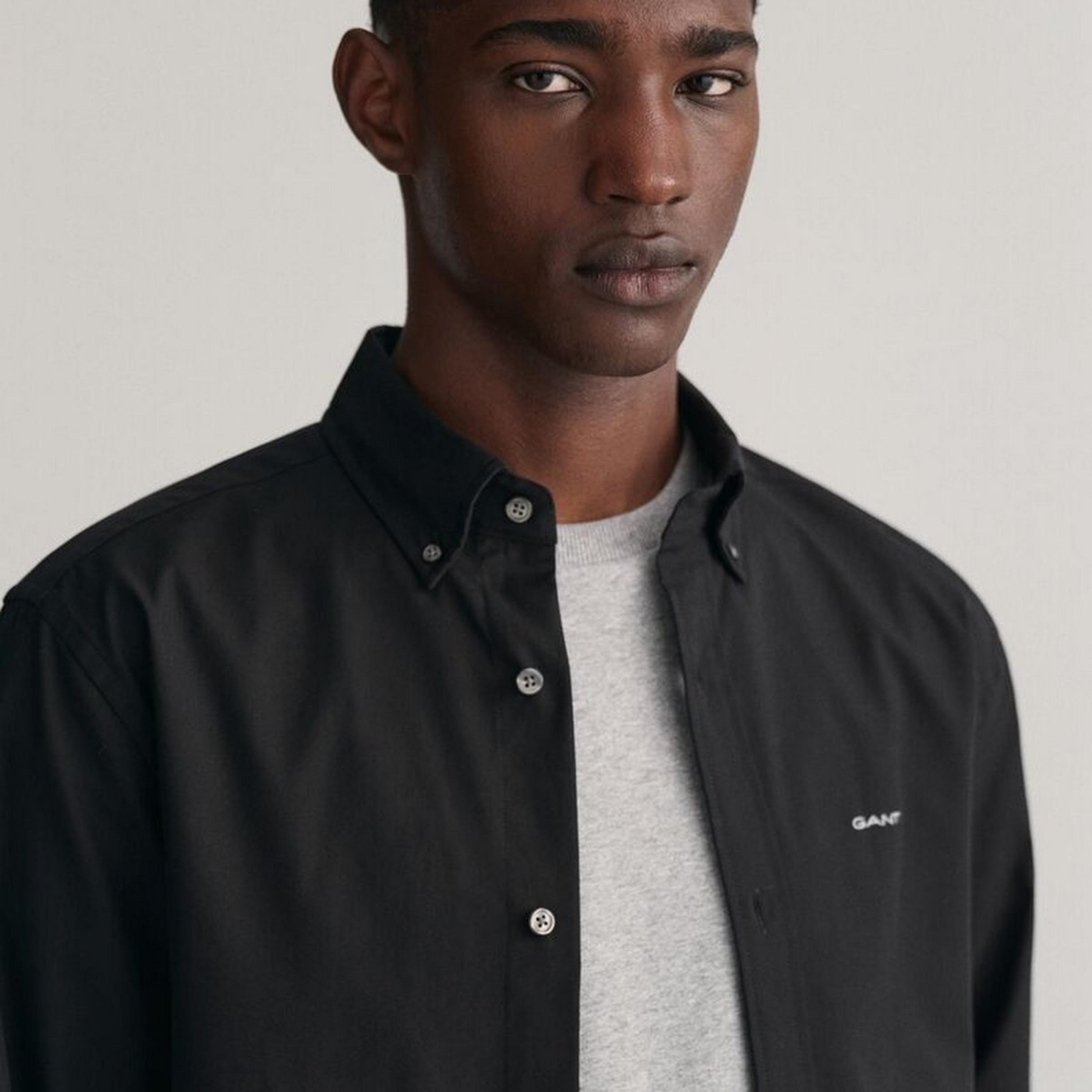 Gant Regular Fit Plain Button Down Collar Long Sleeves Men's Shirt-men-clothing-shirts-image-3