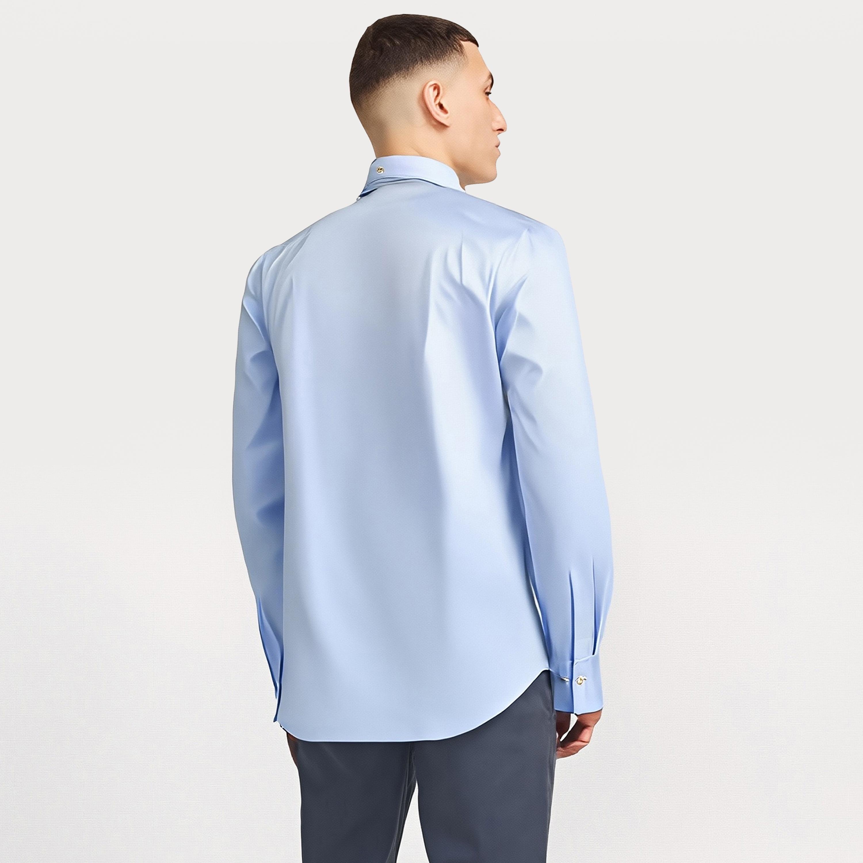 قميص رجالي من Gant بقصة ضيقة وأكمام طويلة وياقة بأزرار سفلية-men-clothing-shirts-image-9
