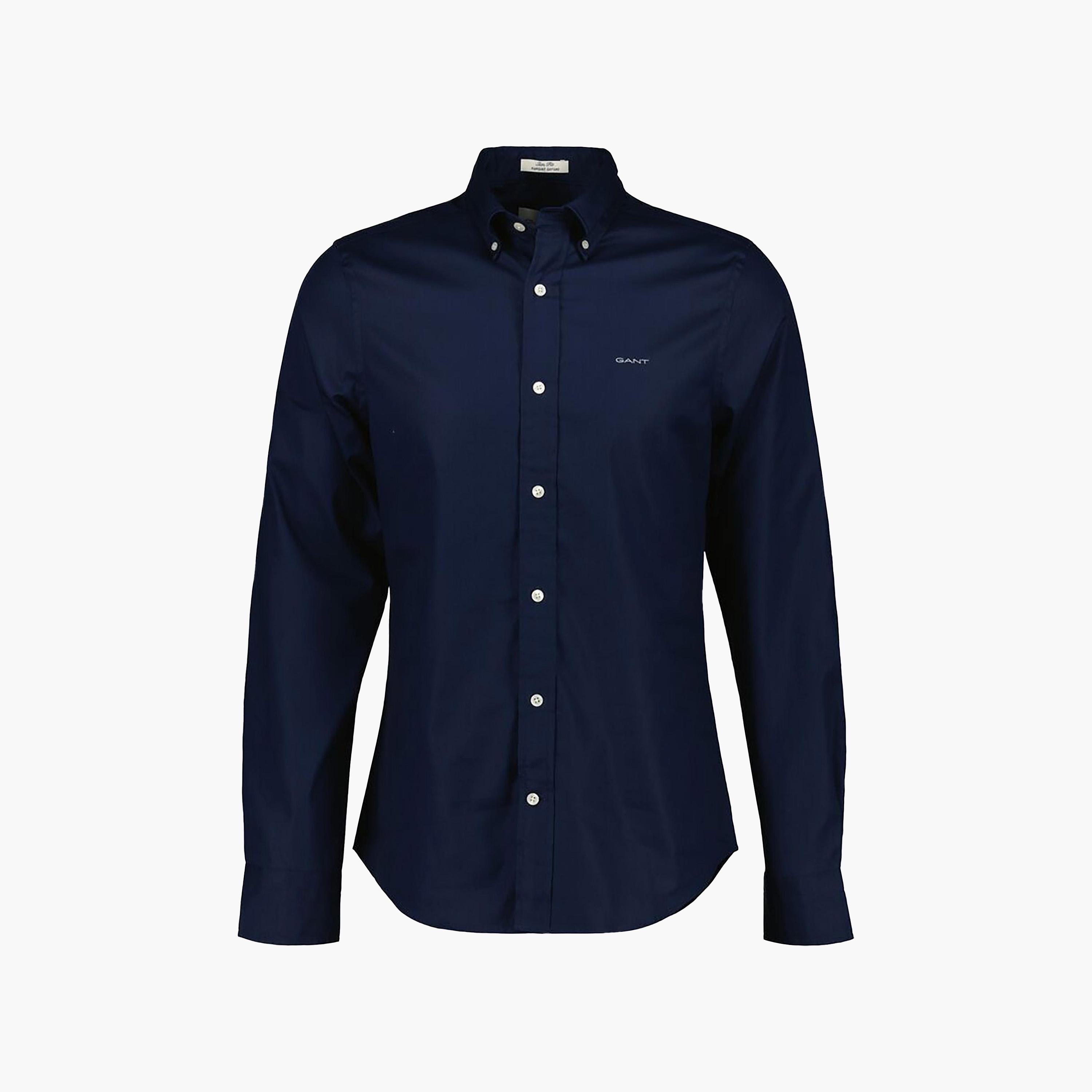 قميص رجالي من Gant بقصة ضيقة وأكمام طويلة وياقة بأزرار سفلية-men-clothing-shirts-image-5