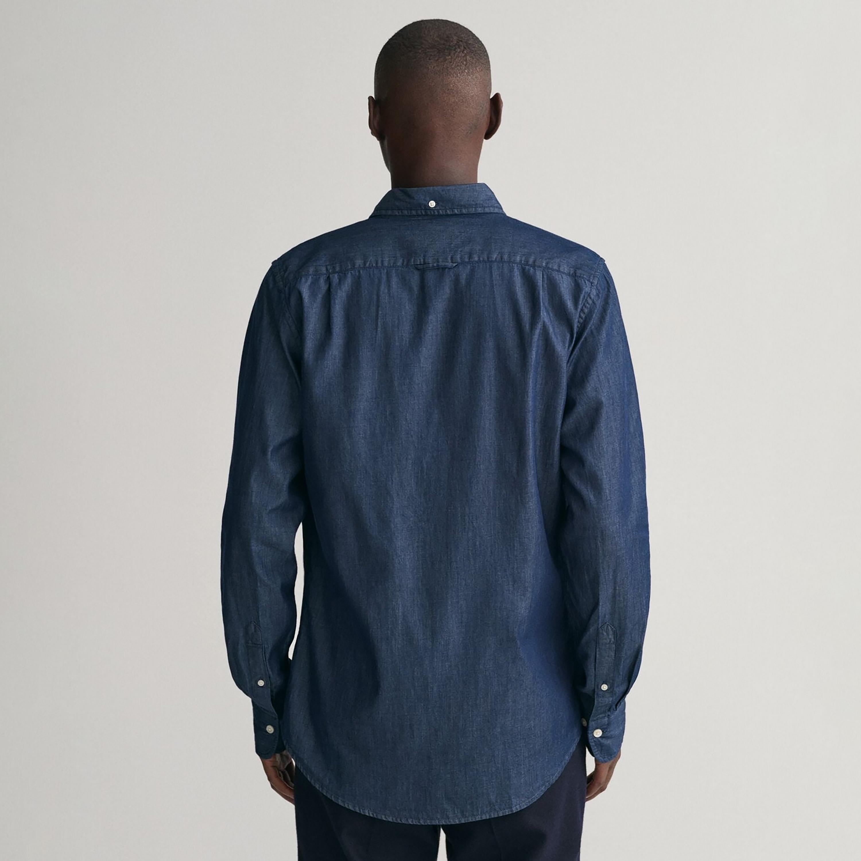 Gant Slim Fit Plain Button Down Collar Long Sleeves Men's Shirt-men-clothing-shirts-image-4