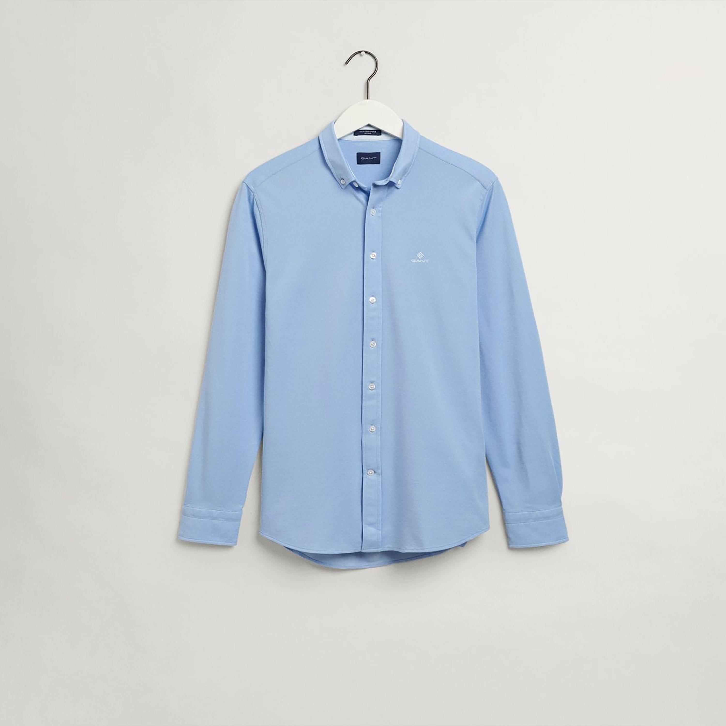 Gant Regular Fit Plain Button-Down Collar Long Sleeves Men's Shirt-men-clothing-shirts-image-1