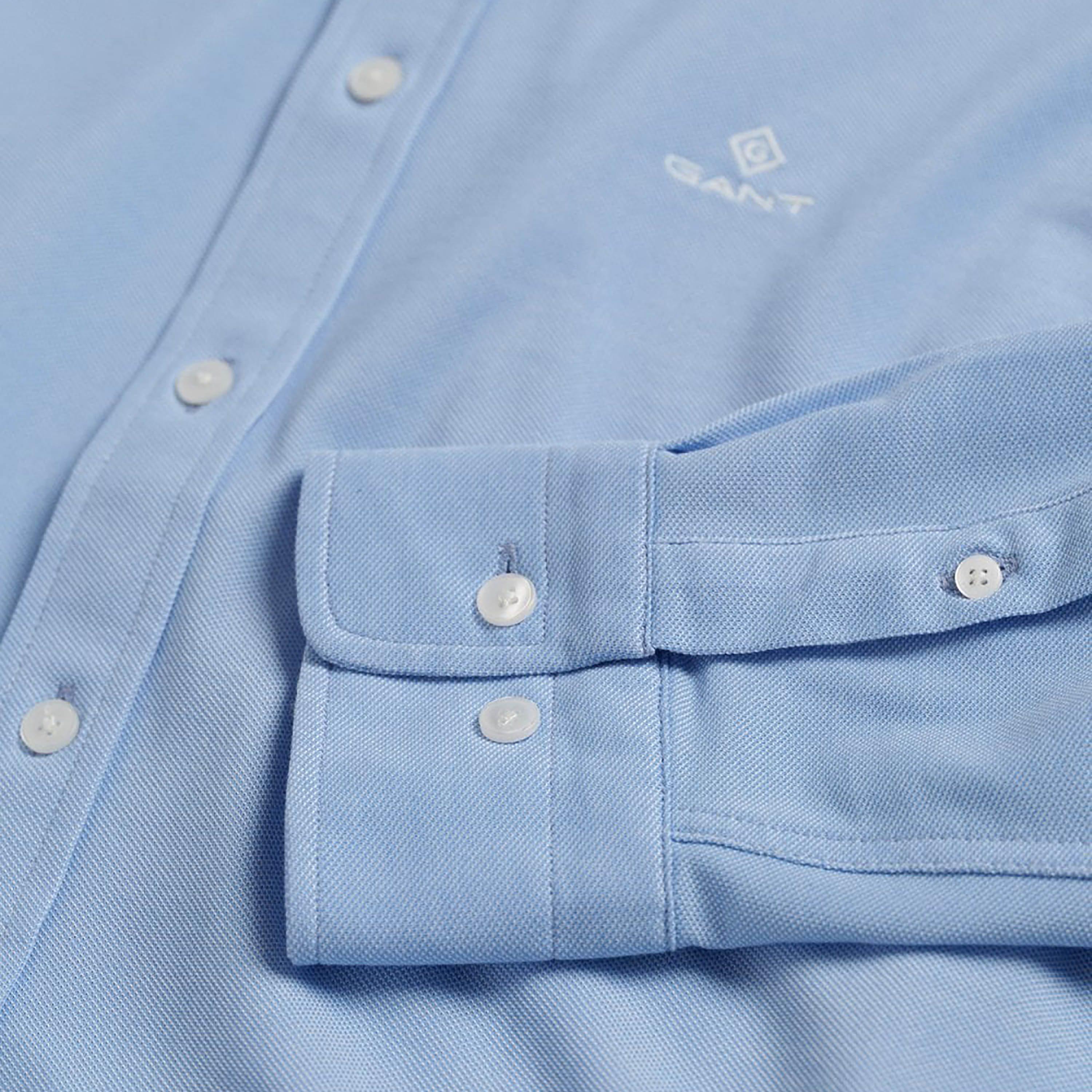 Gant Regular Fit Plain Button-Down Collar Long Sleeves Men's Shirt-men-clothing-shirts-image-3
