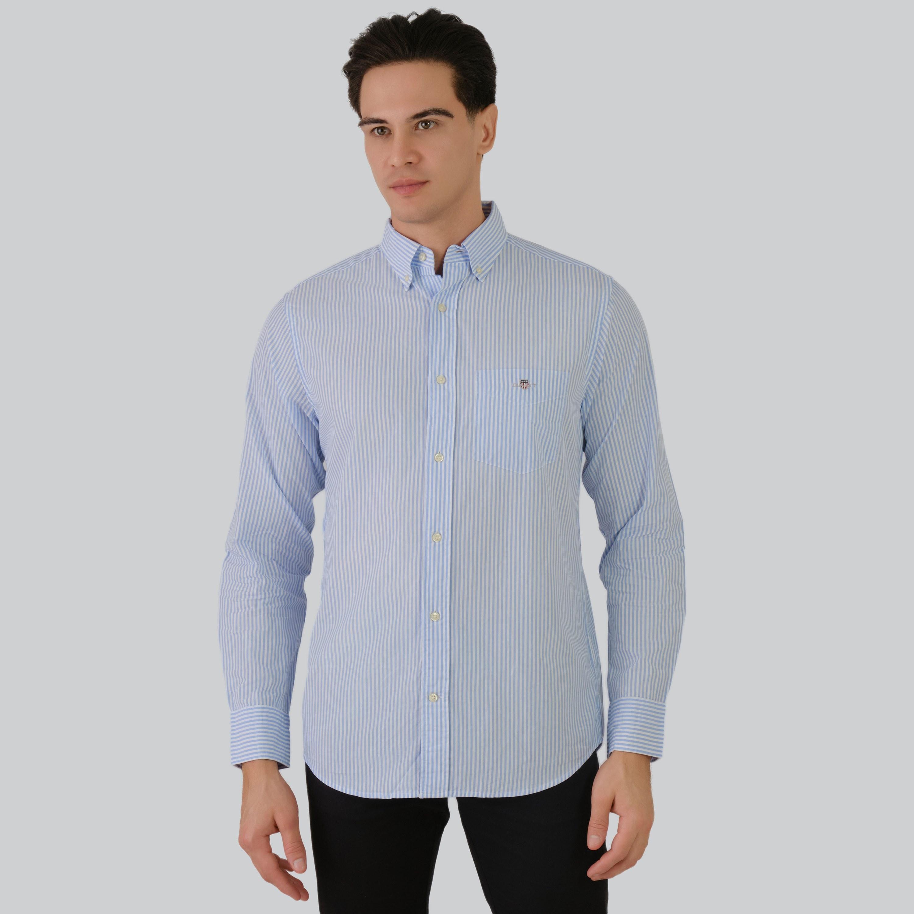 Gant Regular Fit Striped Button-Down Collar Long Sleeves Men's Shirt-men-clothing-shirts-image-5