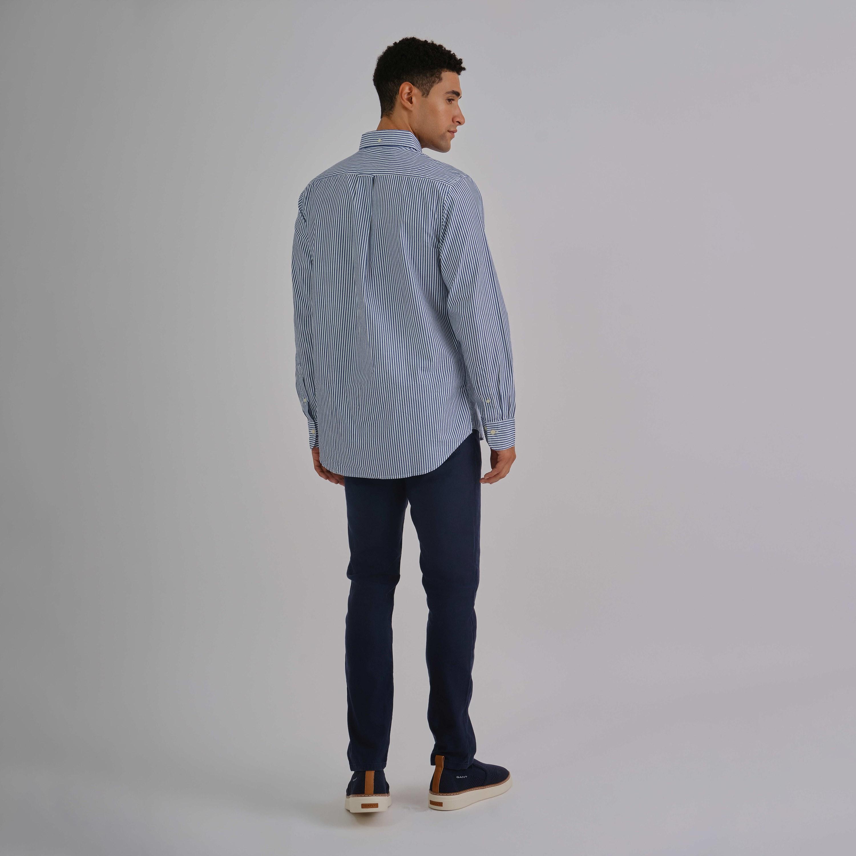 Gant Regular Fit Striped Button-Down Collar Long Sleeves Men's Shirt-men-clothing-shirts-image-4