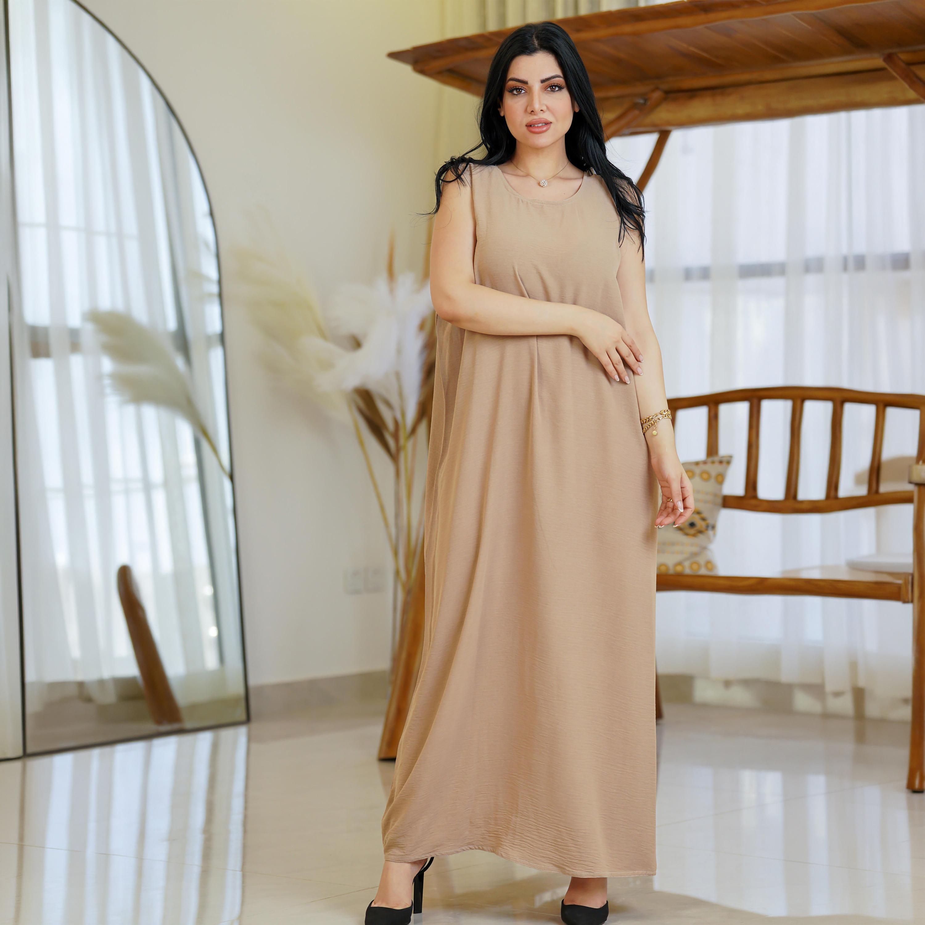 Zahiyh Textured Women's Abaya Inner Dress-women-arabicclothing-abayas-image-2