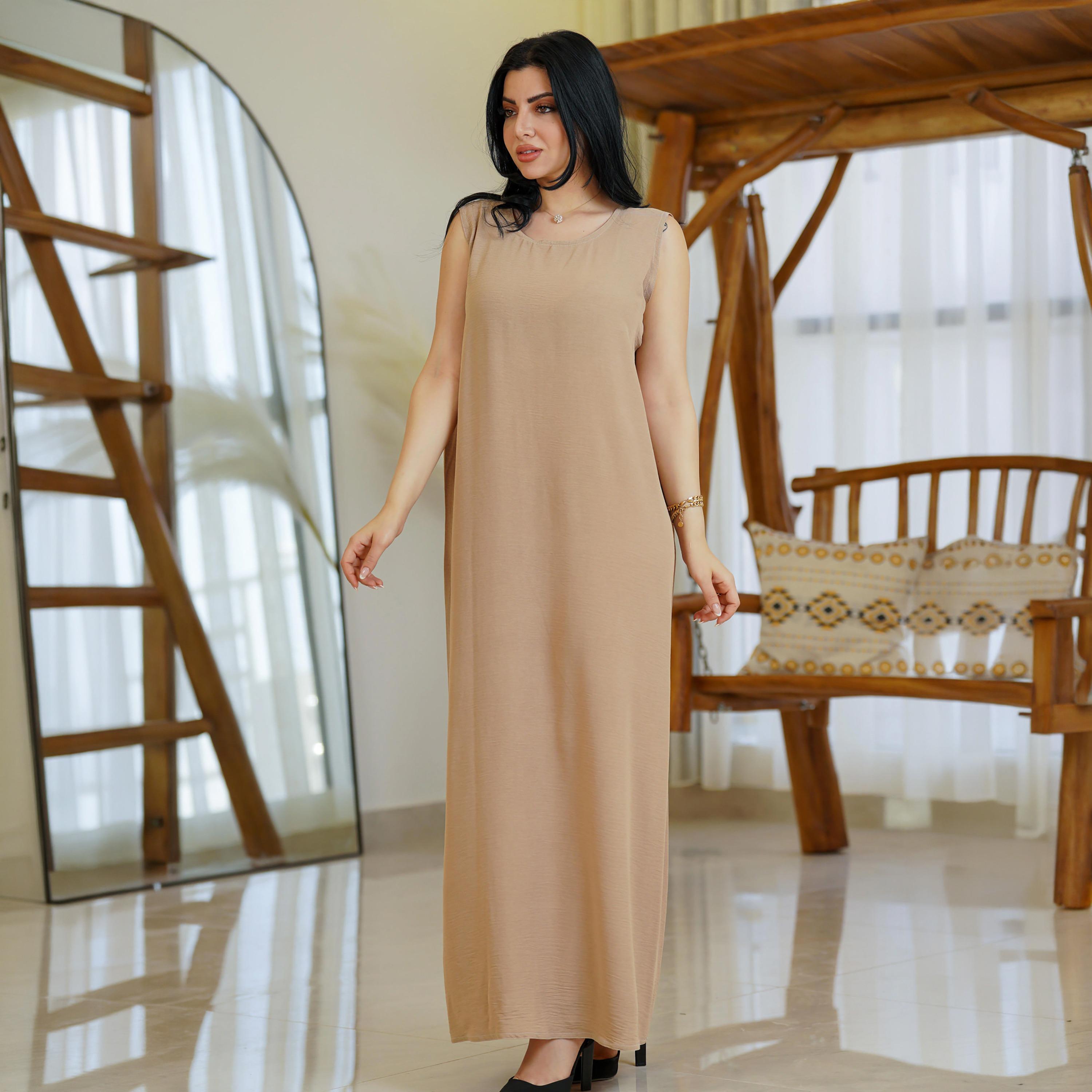 Zahiyh Textured Women's Abaya Inner Dress-women-arabicclothing-abayas-image-3