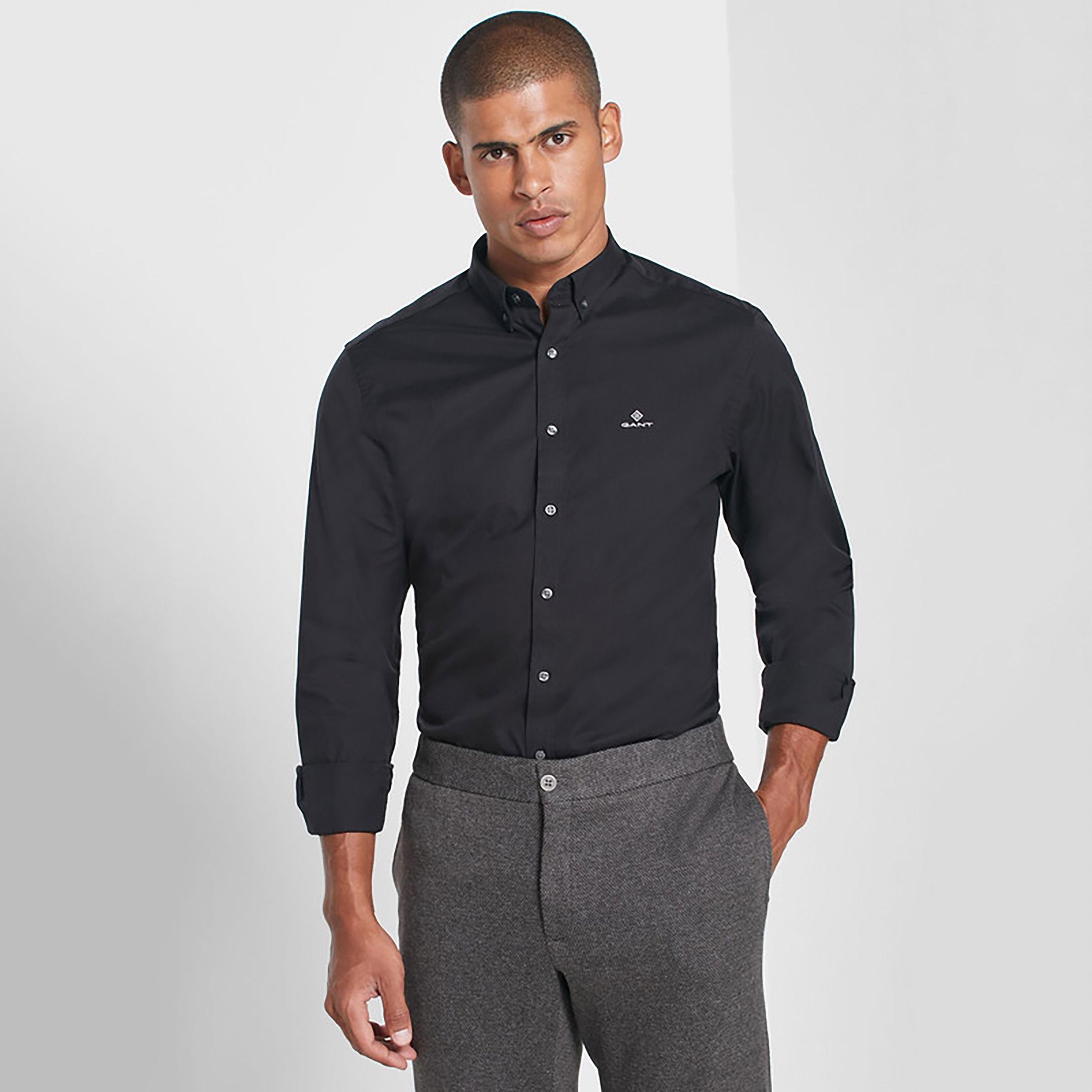 Gant Logo Detail Regular Fit Long Sleeves Semi-Formal Shirt-men-clothing-shirts-image-1