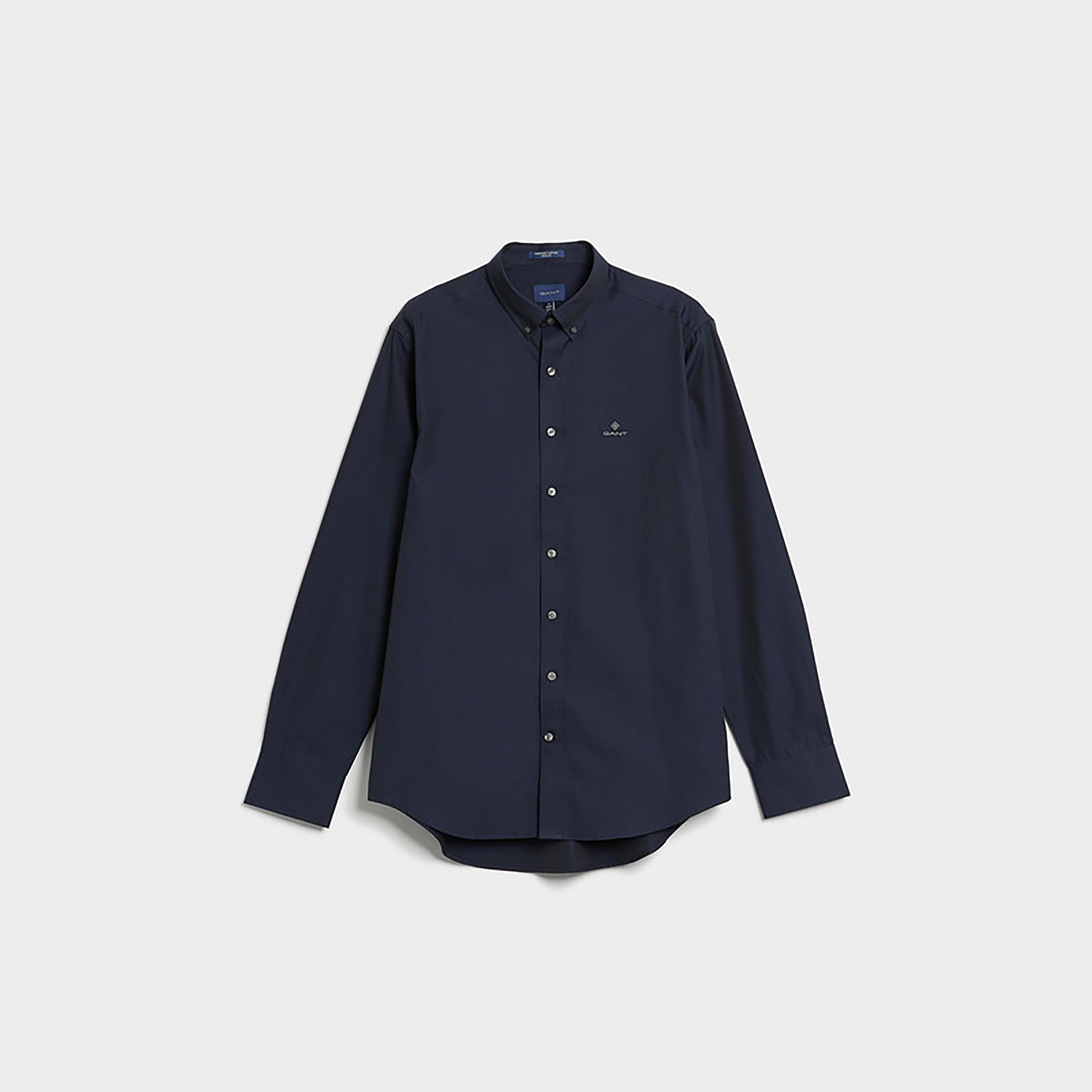قميص من جانت بتفاصيل شعار عادي وأكمام طويلة وشبه رسمية-men-clothing-shirts-image-1