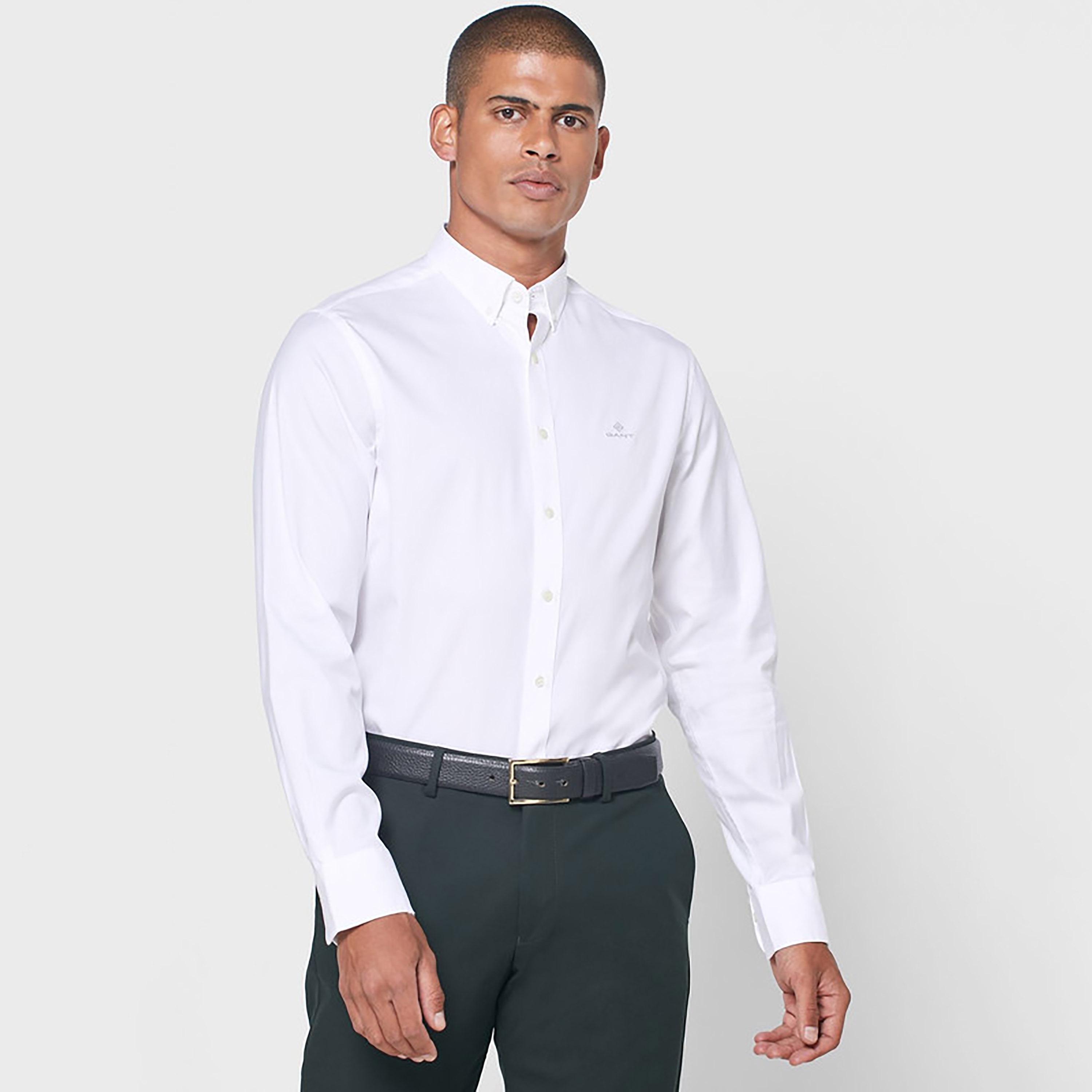 Gant Logo Detail Regular Fit Long Sleeves Semi-Formal Shirt-men-clothing-shirts-image-1